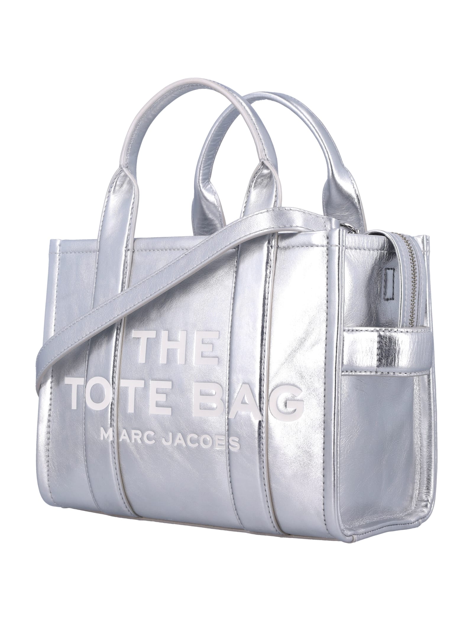 Marc Jacobs The Small Tote In Metallic Silver