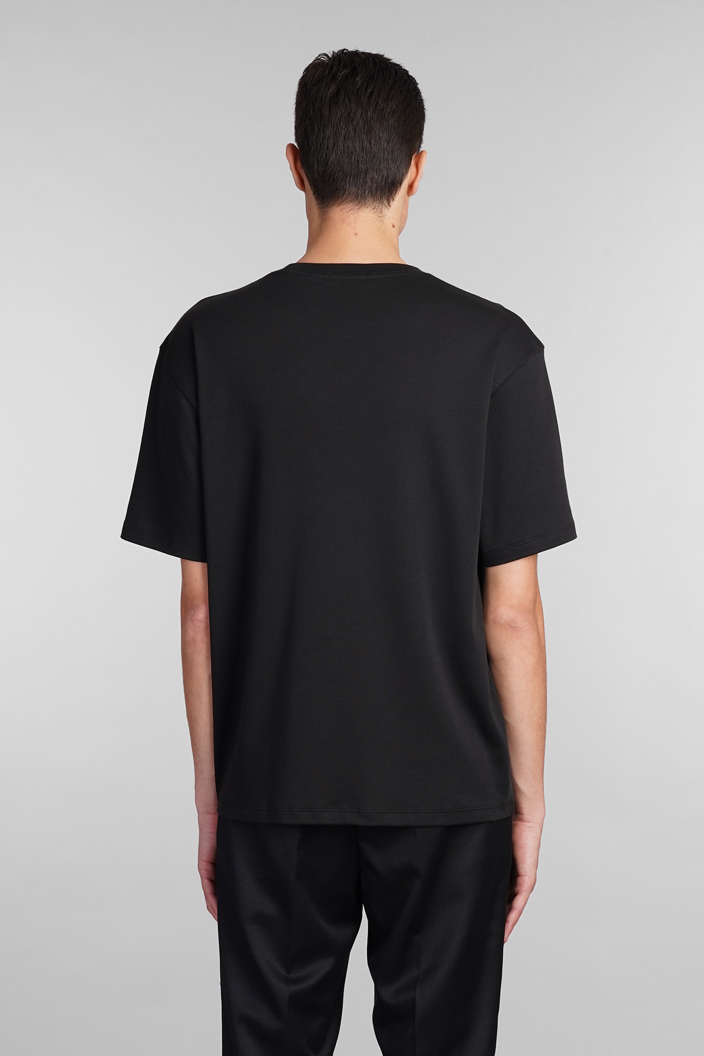 Theory Blue Crewneck T-shirt In Black