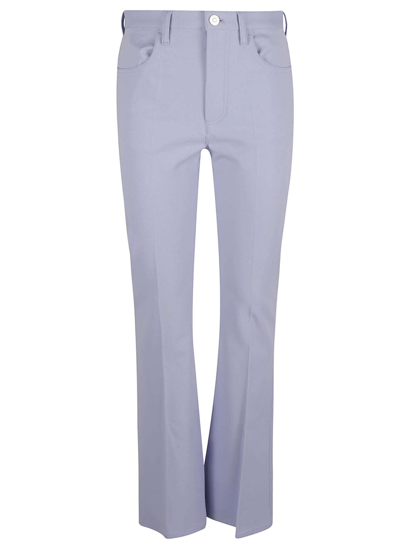 Shop Marni Flared Leg Buttoned Trousers In Thistle