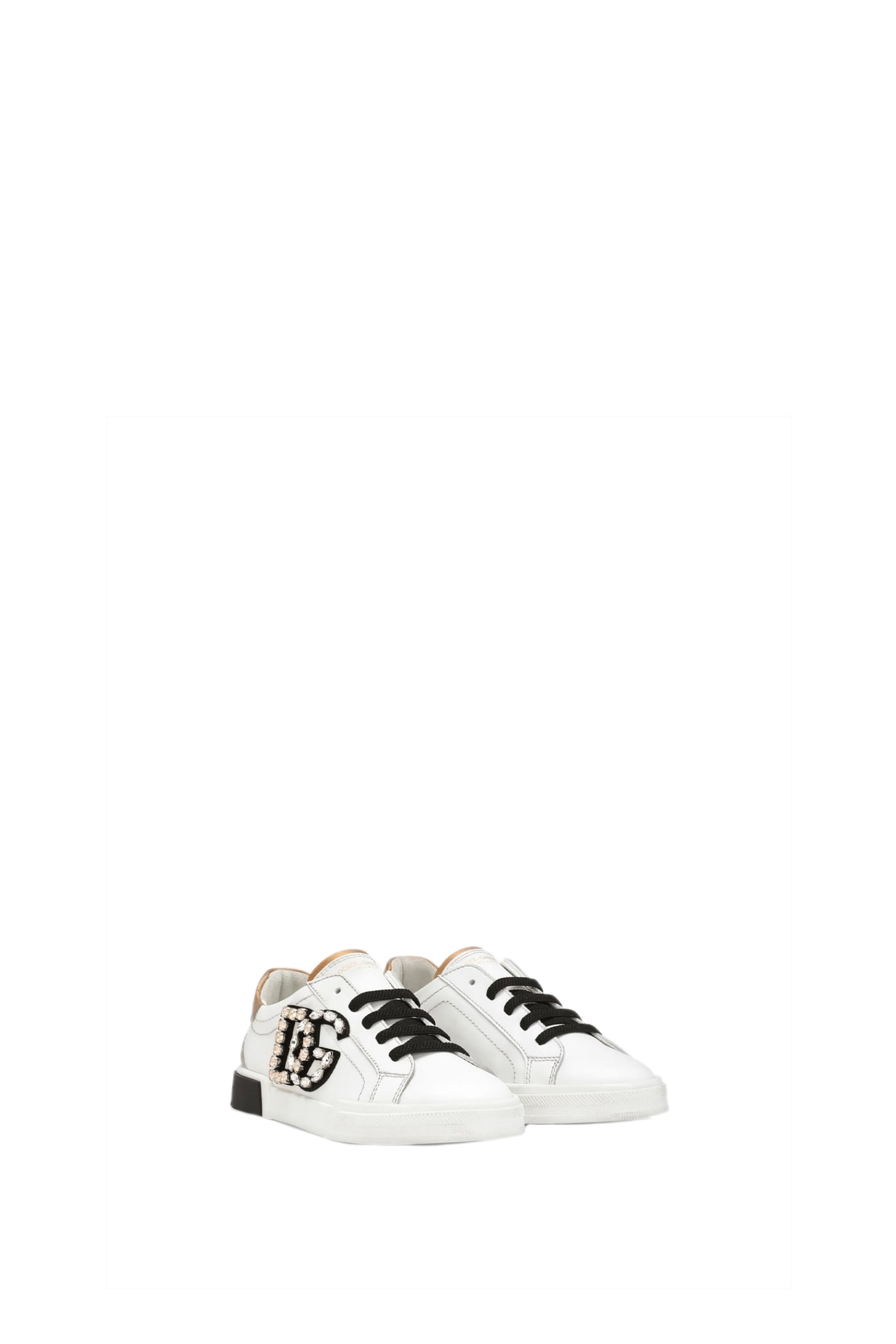 Shop Dolce & Gabbana Sneakers In Bianco Oro