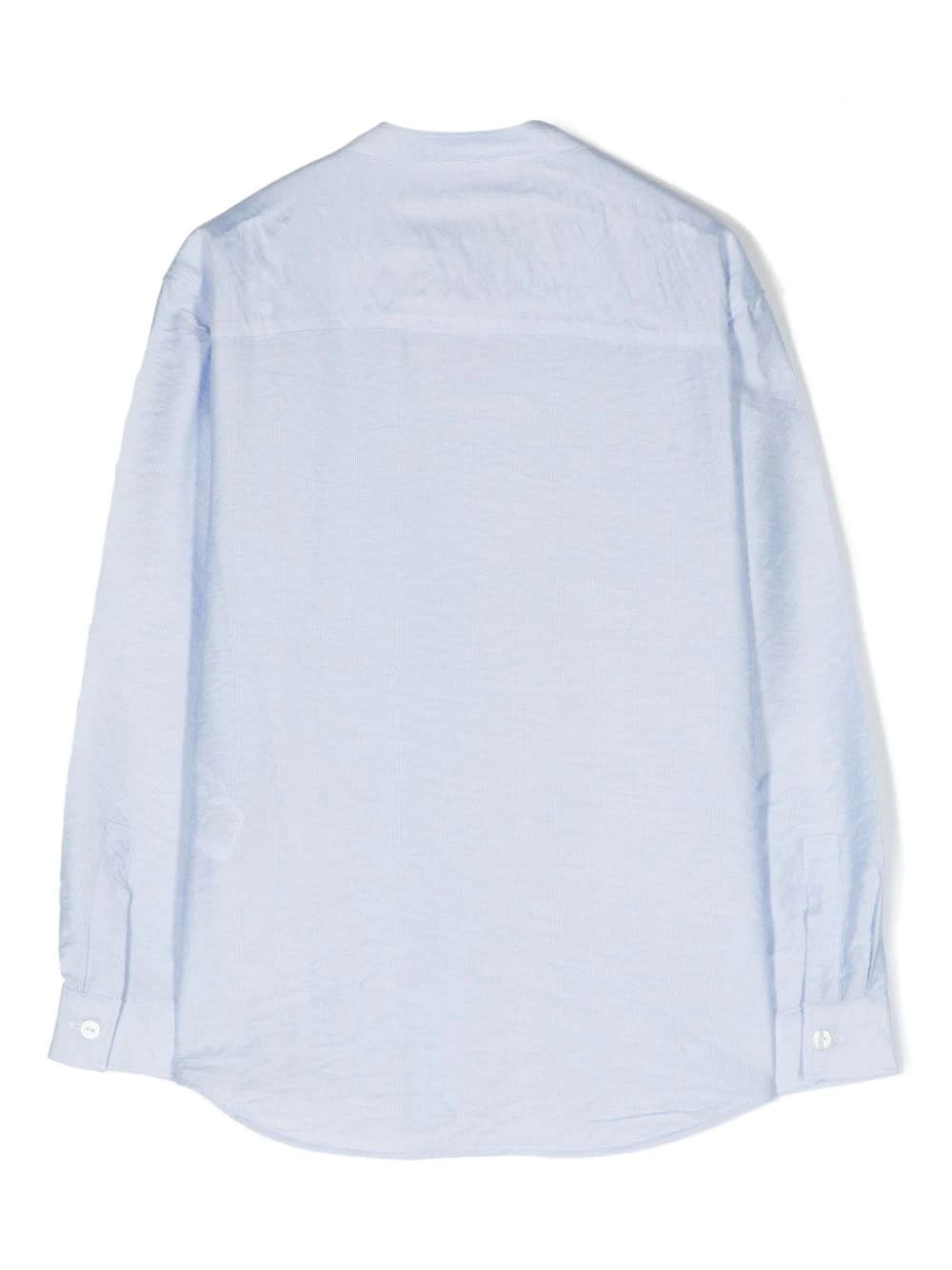Shop Dondup Shirt With Light Blue Striped Micro Pattern