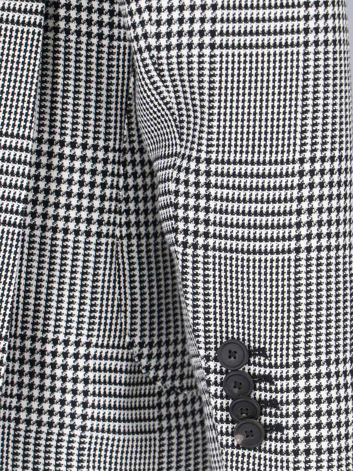Tagliatore Single-breasted Houndstooth Blazer In White