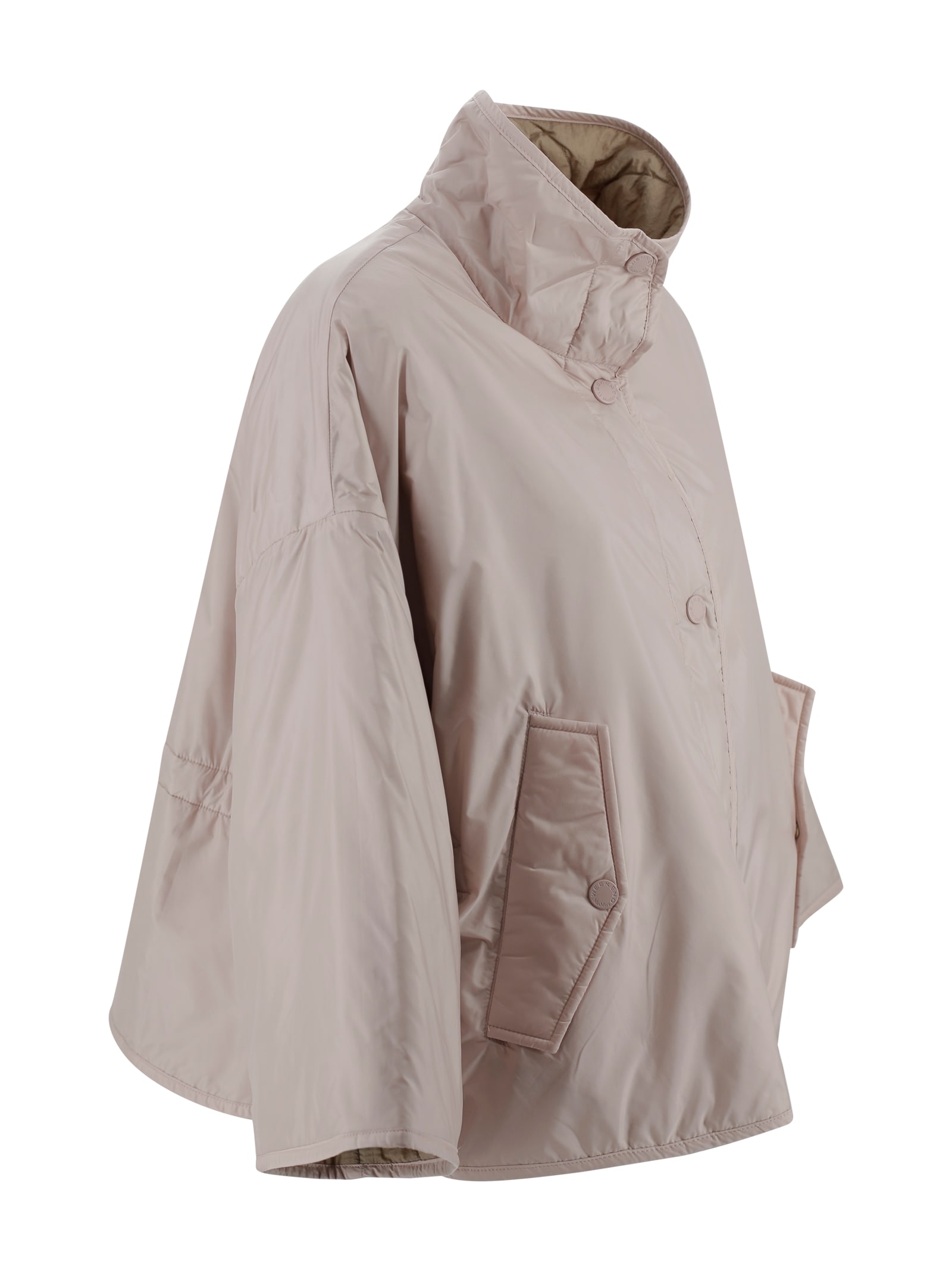 Weekend Max Mara Reversible Waterproof Canvas Jacket With Adjustable Drawstring In Neutral