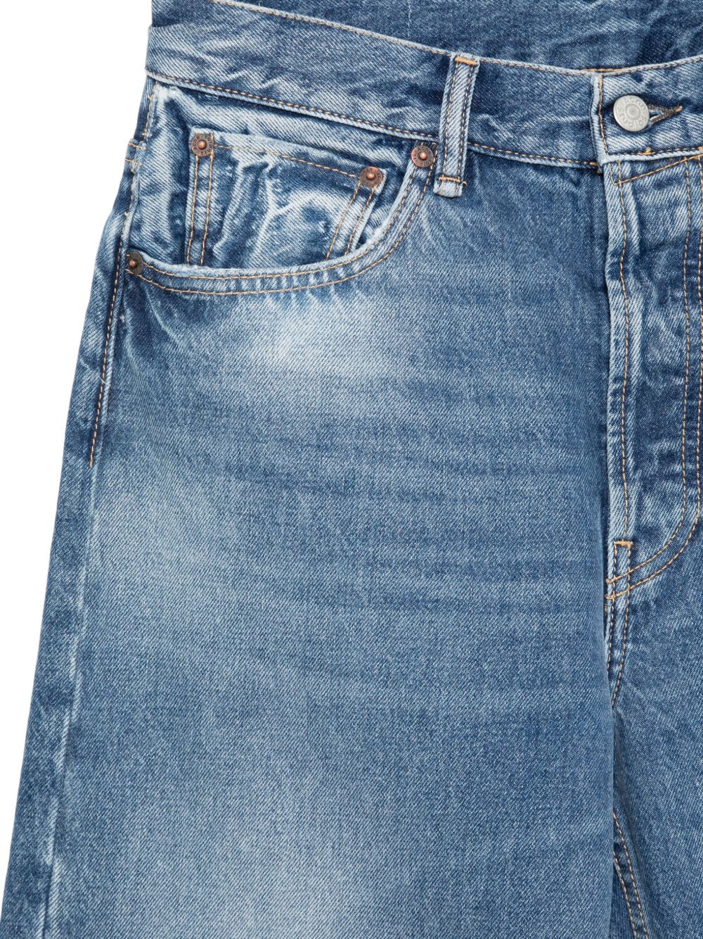 Acne Studios Trousers With Faded Effect And Five-pocket Design In Blue