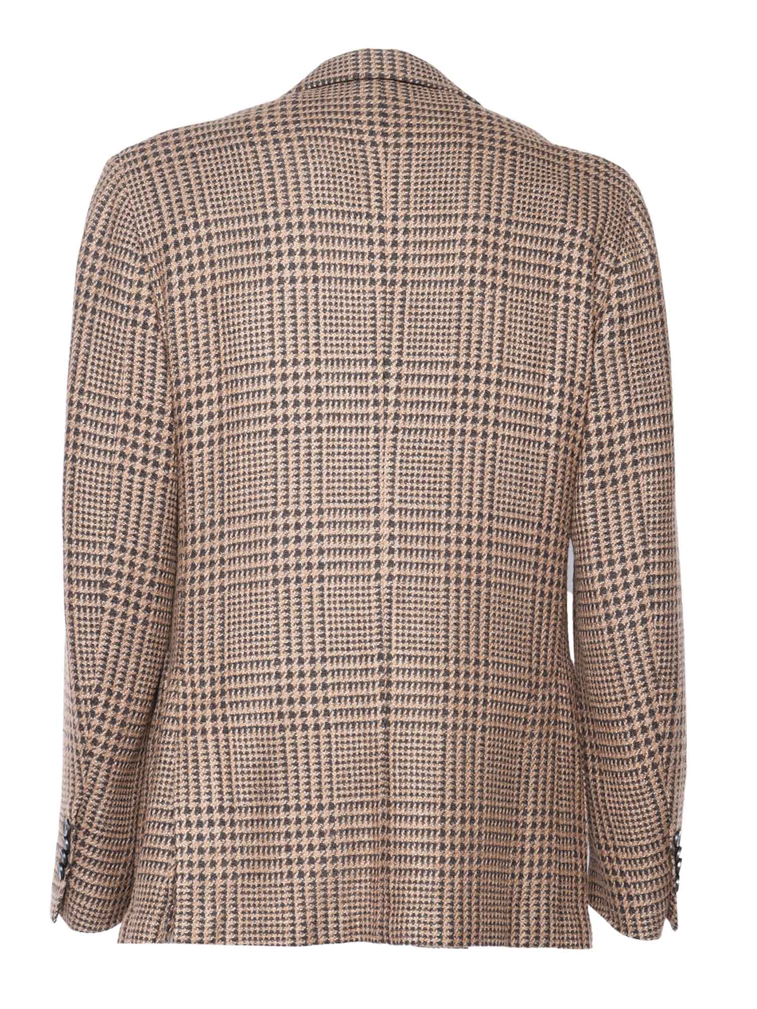 Shop Lardini Houndstooth Jacket In Brown