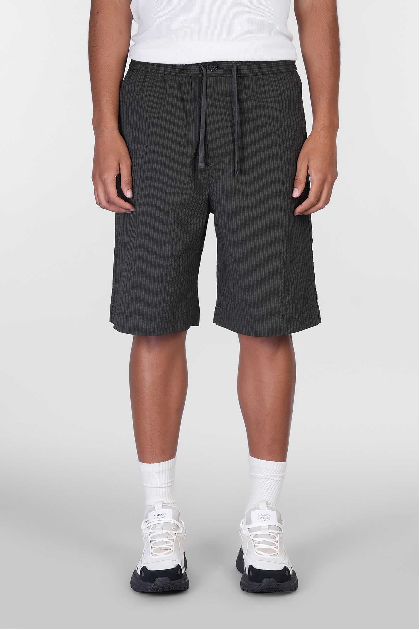 Maison Kitsuné Shorts In Black Polyester