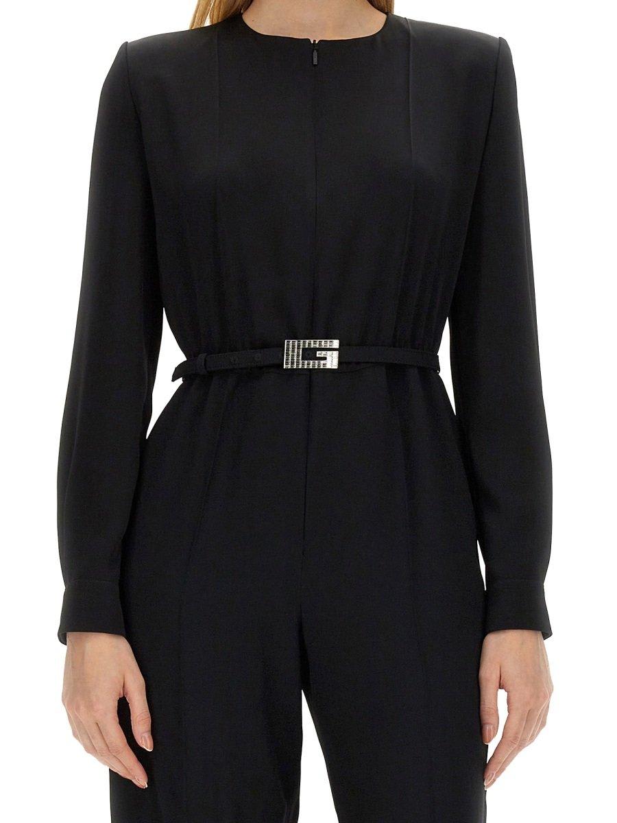 Gucci Jumpsuit Wool Belted Waist In Black