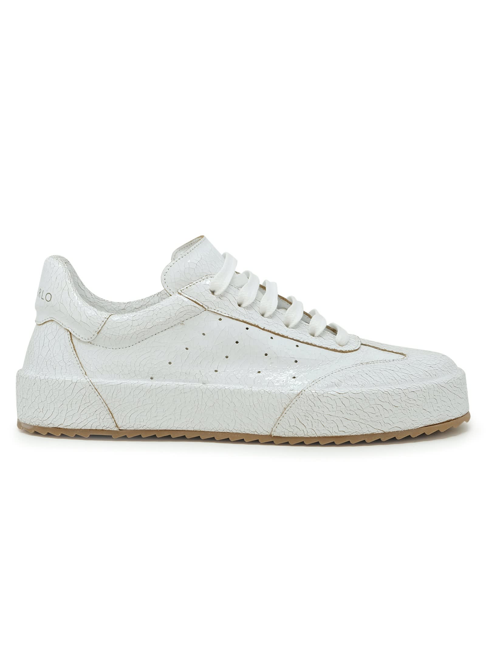 Roberto Del Carlo White Patent Leather Sneakers