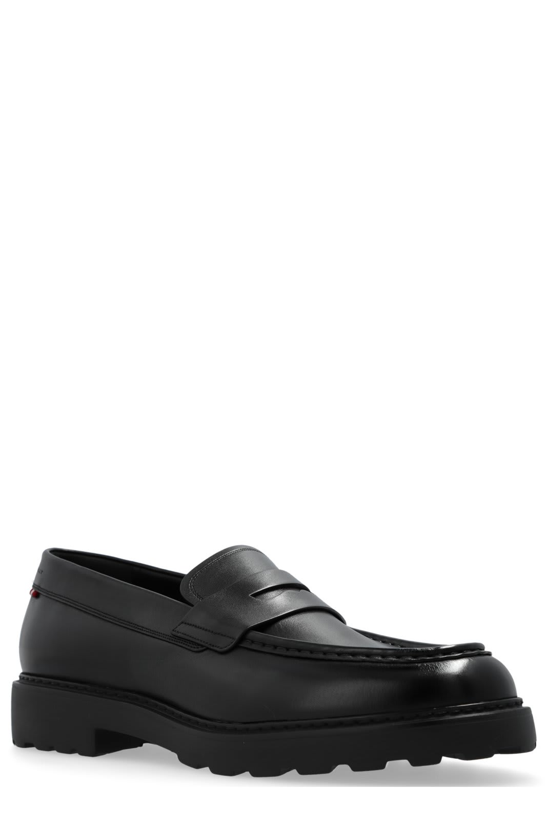 BALLY LOGO-DEBOSSED ALMOND TOE LOAFERS 