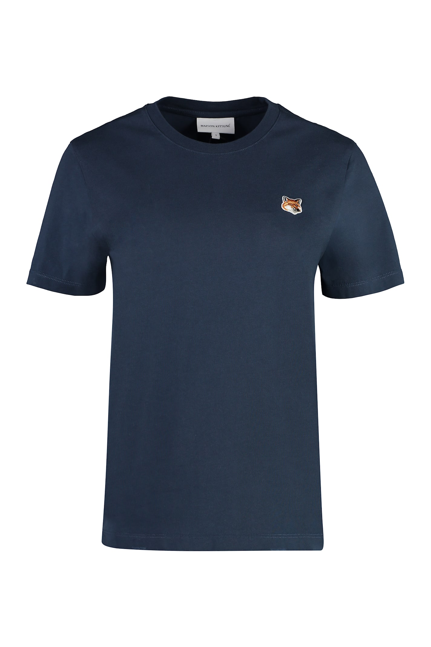 Maison Kitsuné Fox Head Patch Regular T-shirt In Blue