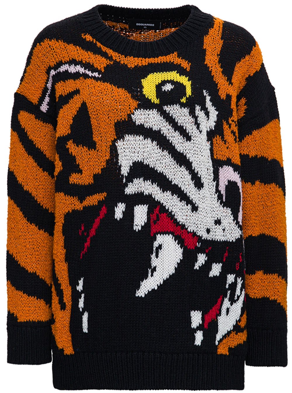 Dsquared2 Tiger Sweater In Wool And Cashmere