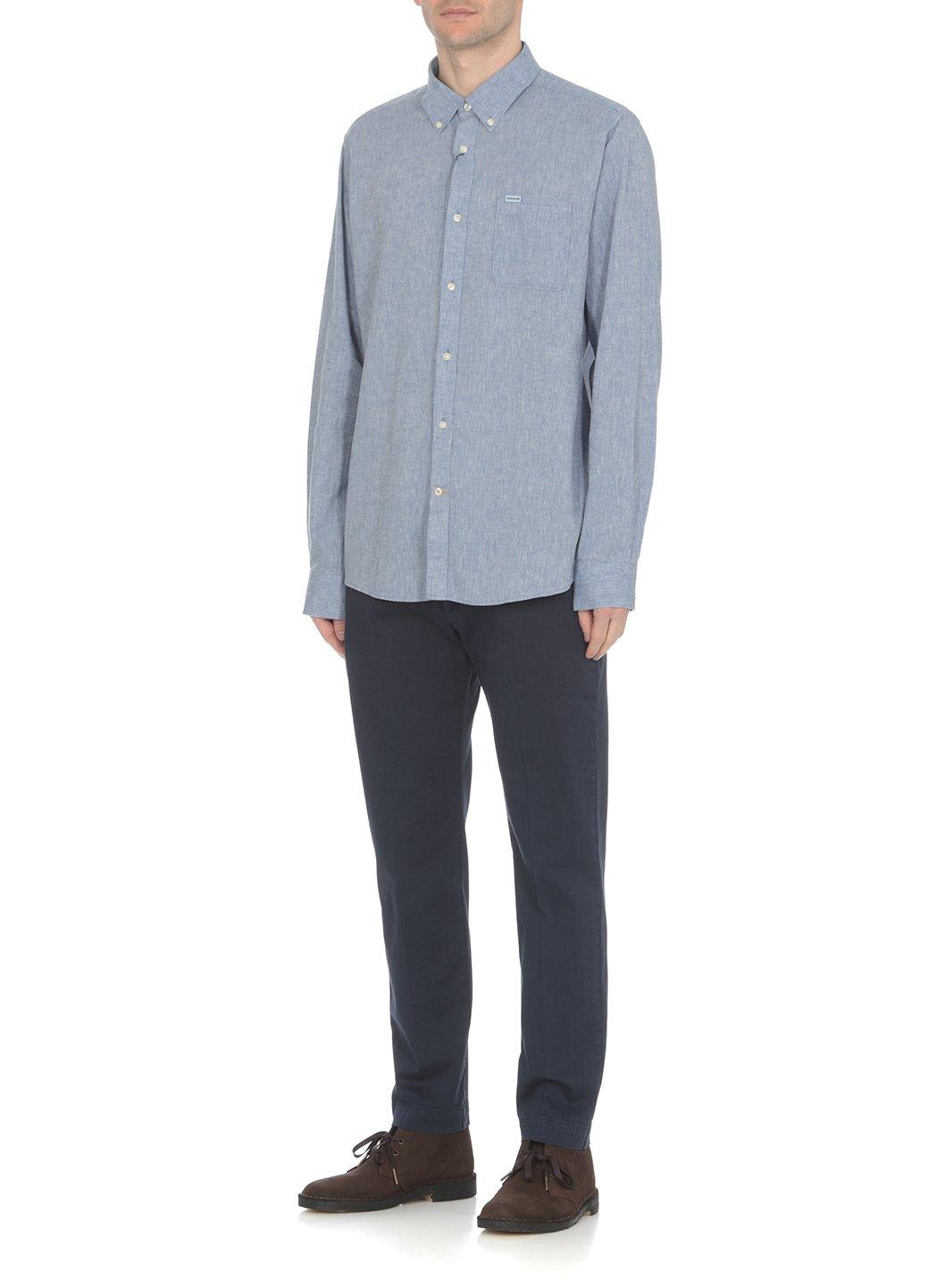 Shop Barbour Buttoned Long-sleeved Shirt In Blue
