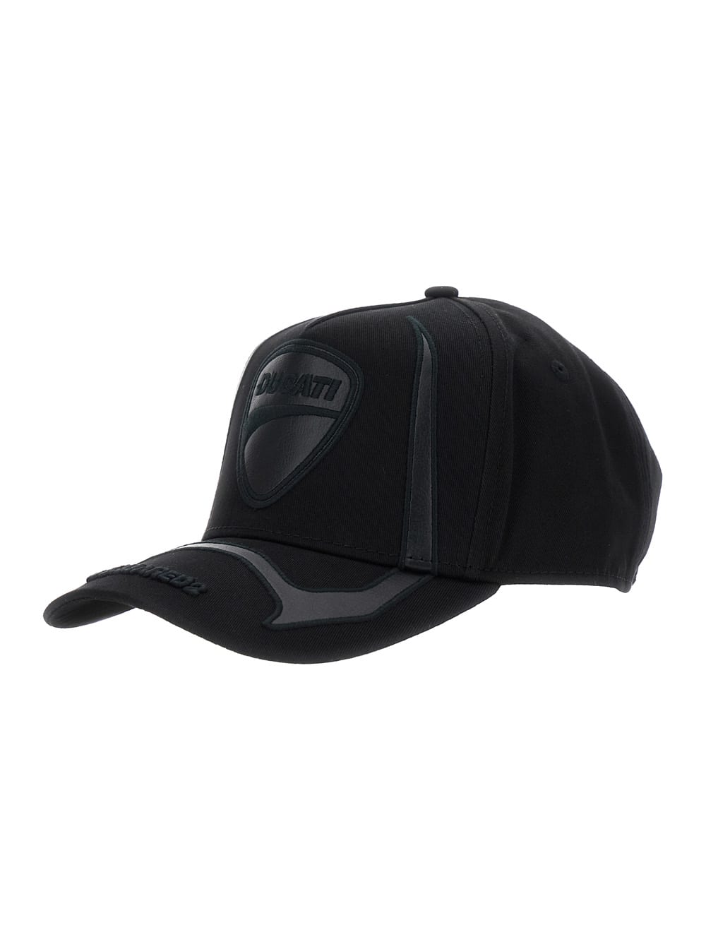 Dsquared2 Ducati X D2 Black Baseball Hat With Logo Embroidery On The Front And Maxi Logo Lettering On The Side In Black