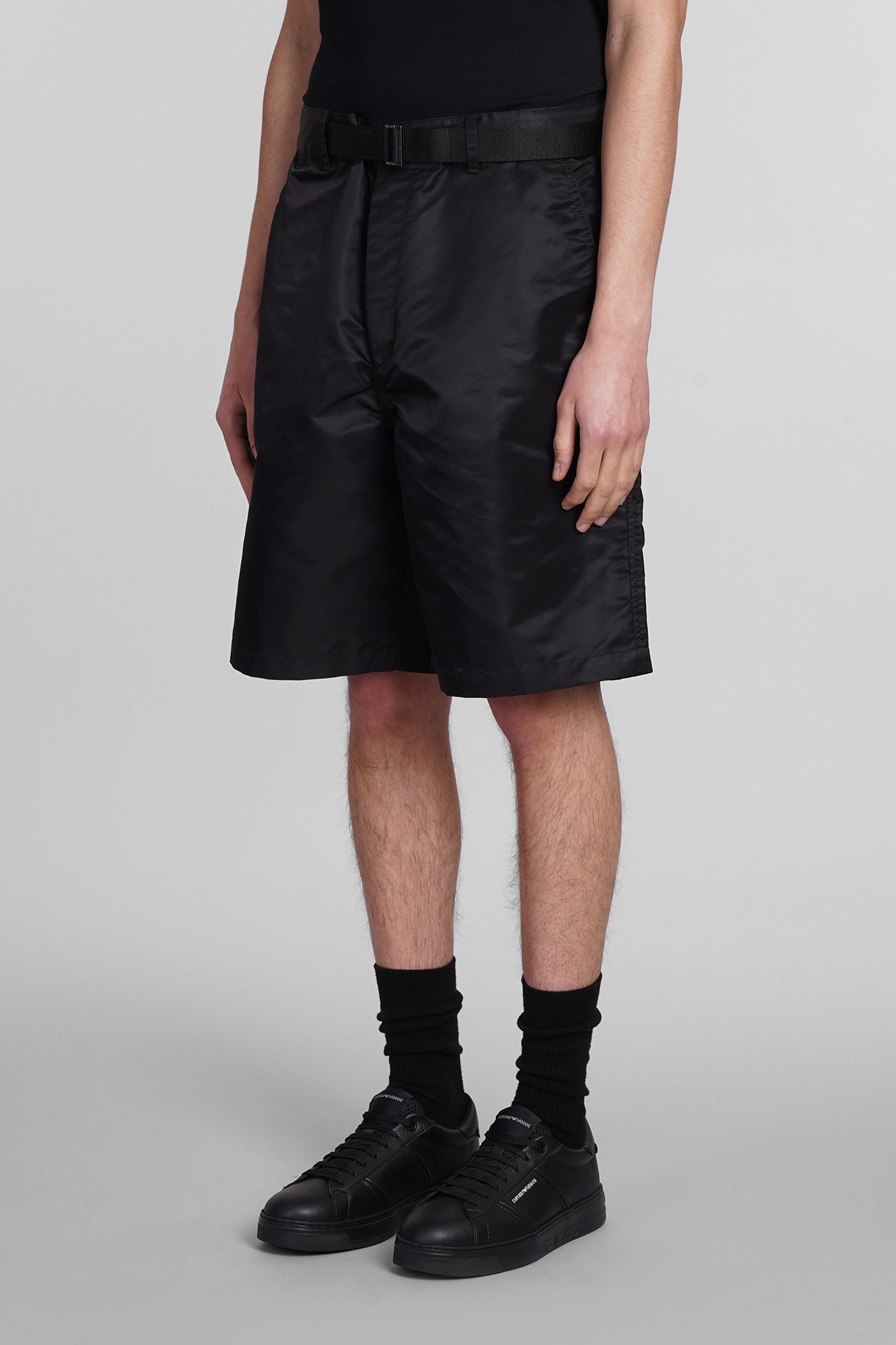 Shop Emporio Armani Shorts In Black Polyamide