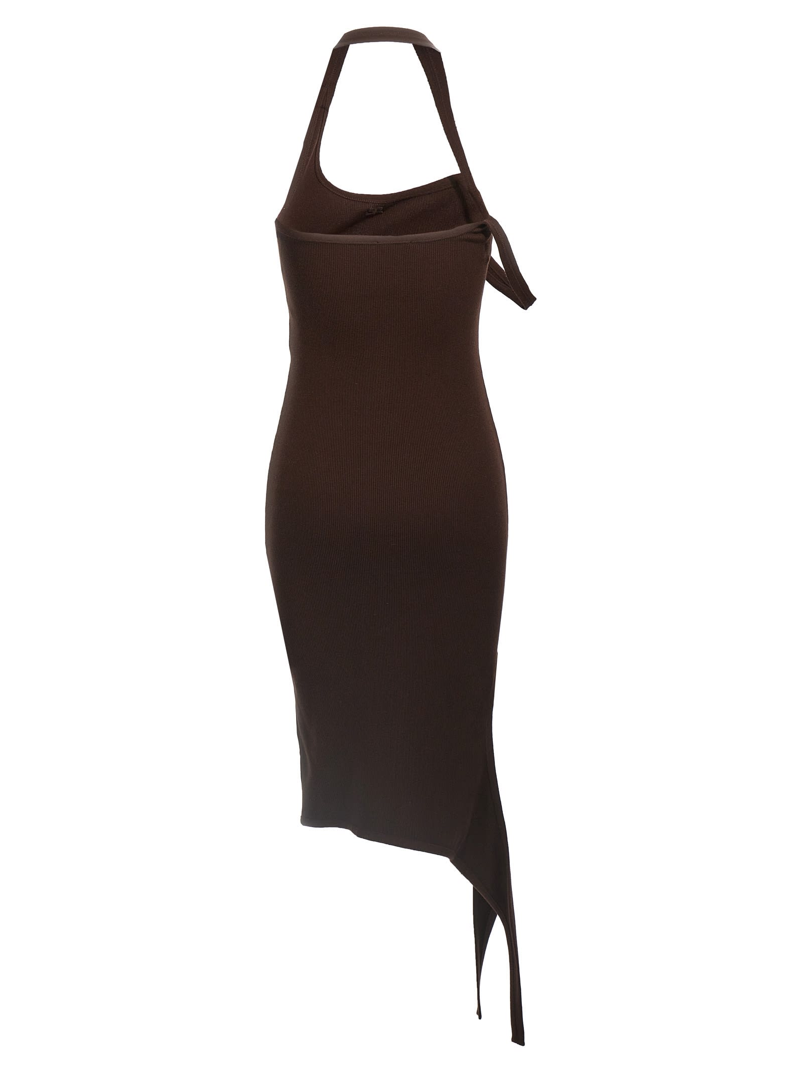 Shop Courrèges Undressed Light Knit Dress In Brown