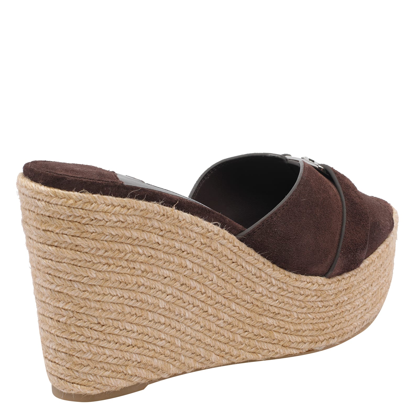Jimmy Choo 100mm Leather Wedge Espadrille Sandals In Black