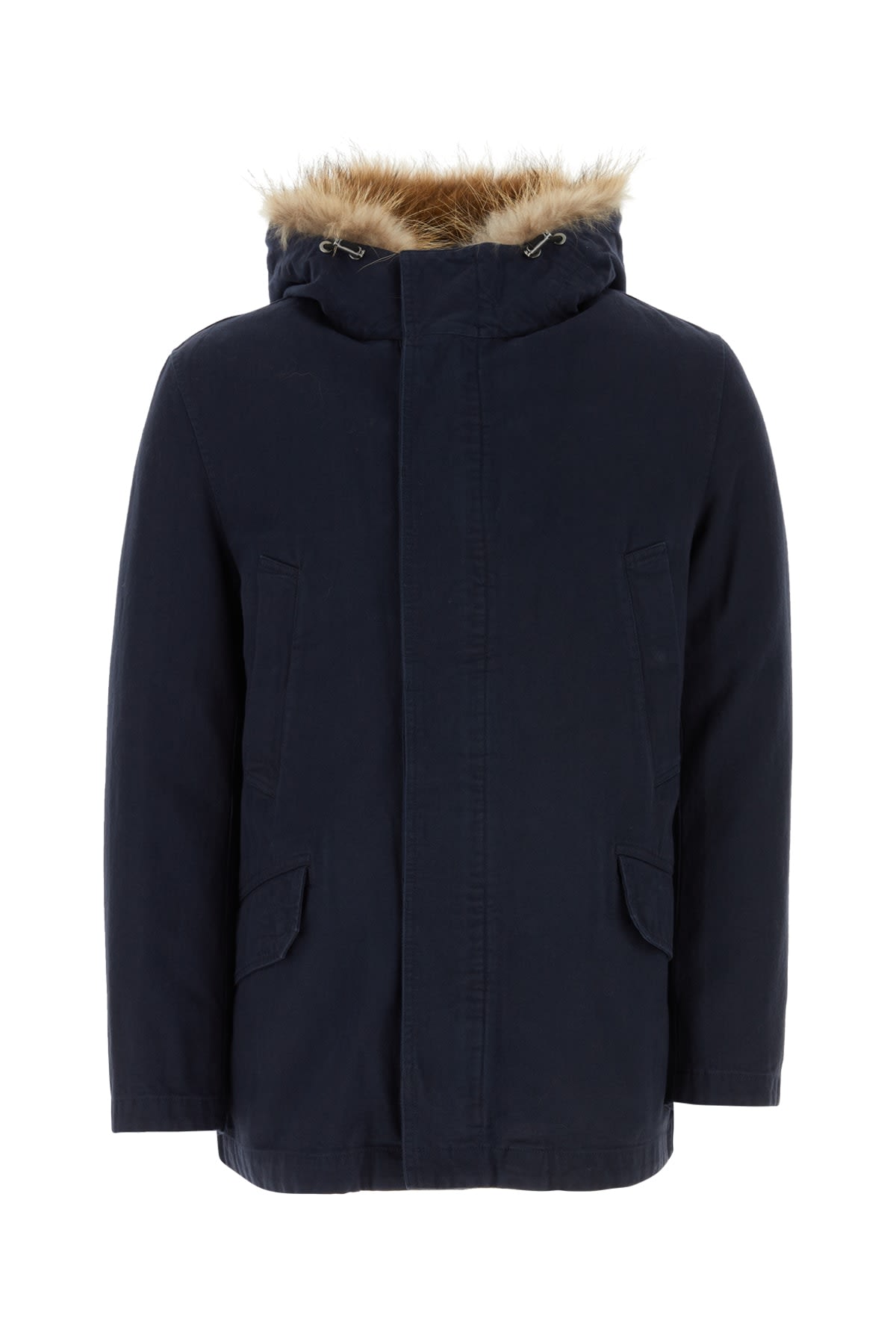 Shop Yves Salomon Cappotto In Navy