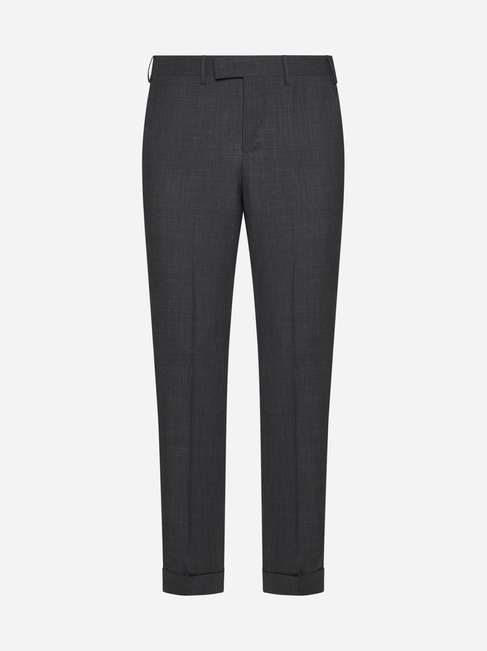 Pt01 Master Wool Trousers In Grey