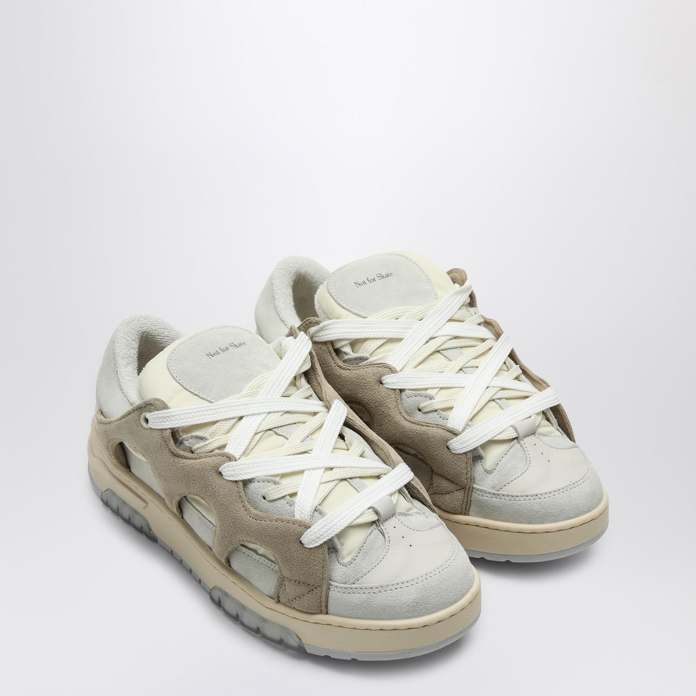 Shop Paura Model 1 Cream\/white Mesh And Suede Sneaker In Cream Off White