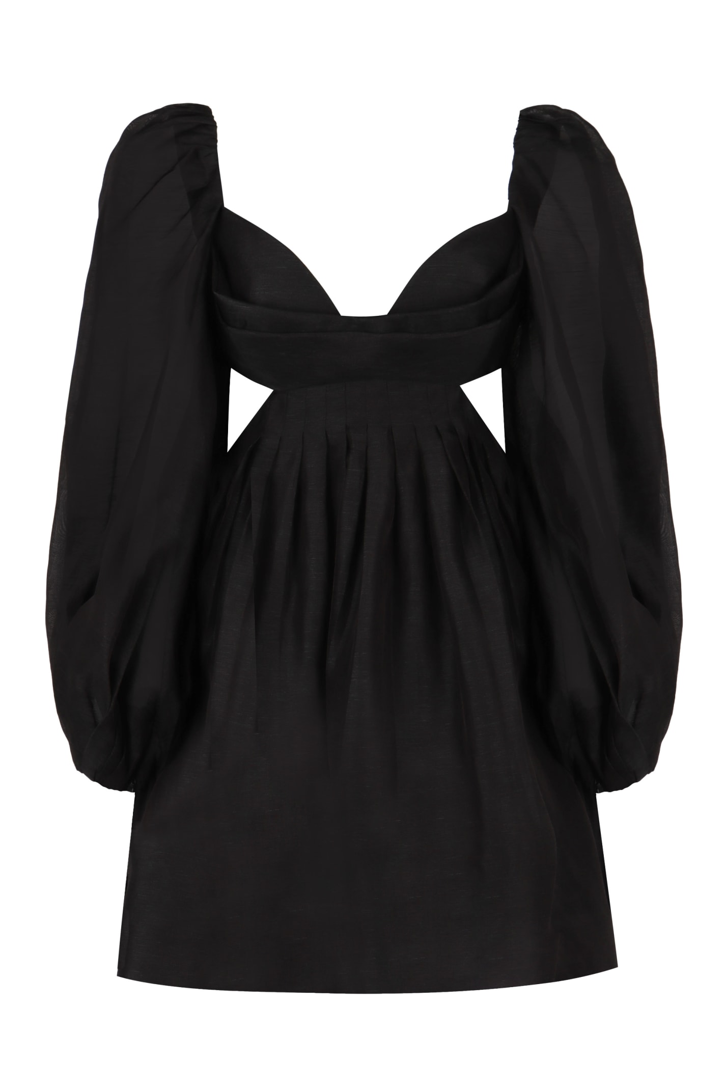 Shop Zimmermann Harmony Bralette Mini Dress In Nero / Black