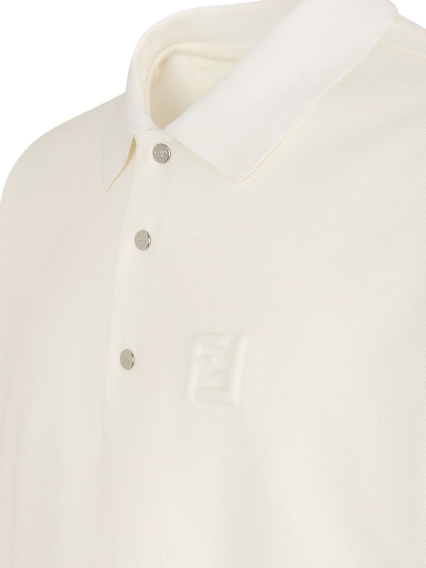 Shop Fendi Polo Ff Embossed Piquet In Milk