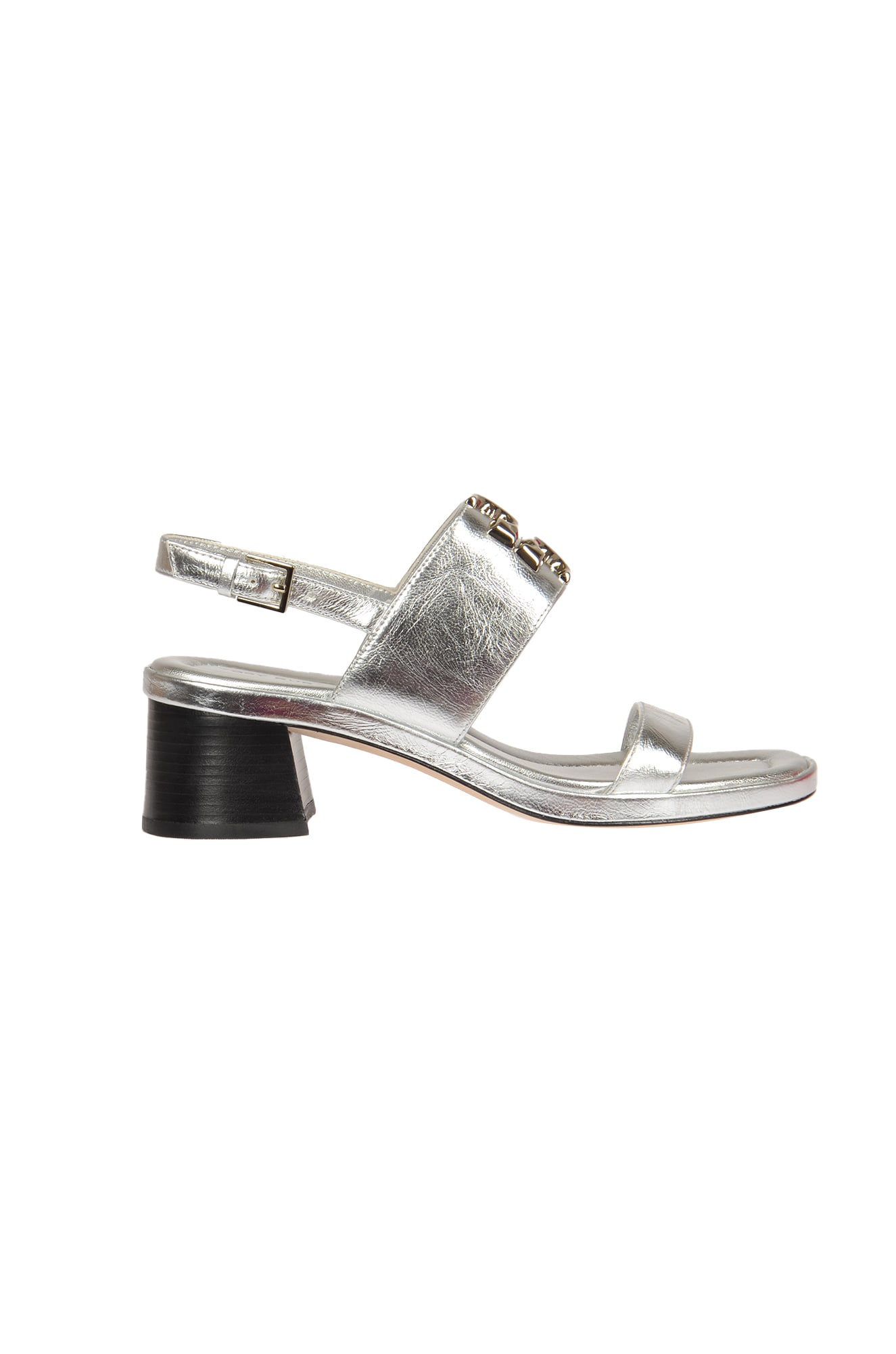 Tory Burch Eleanor Heel Sandals In Silver | ModeSens