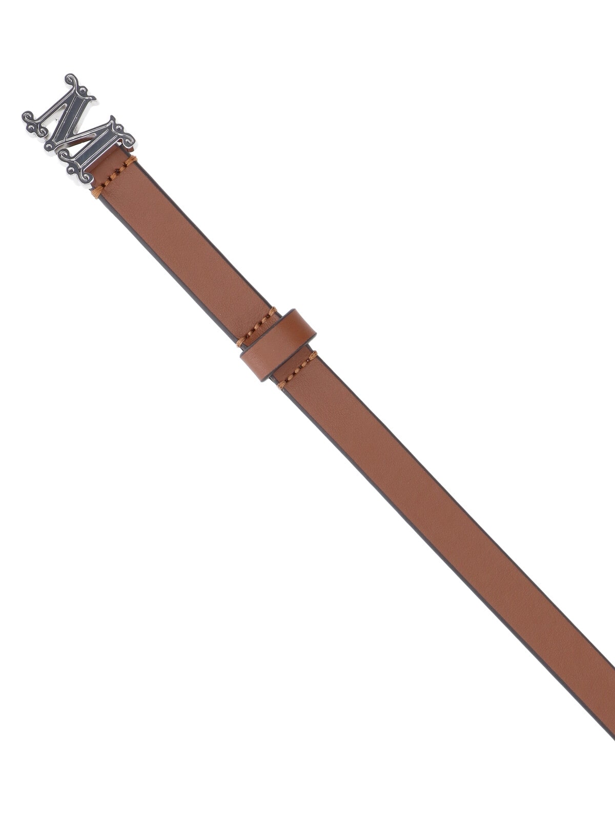 Max Mara Logo Plaque Buckled Belt In Brown