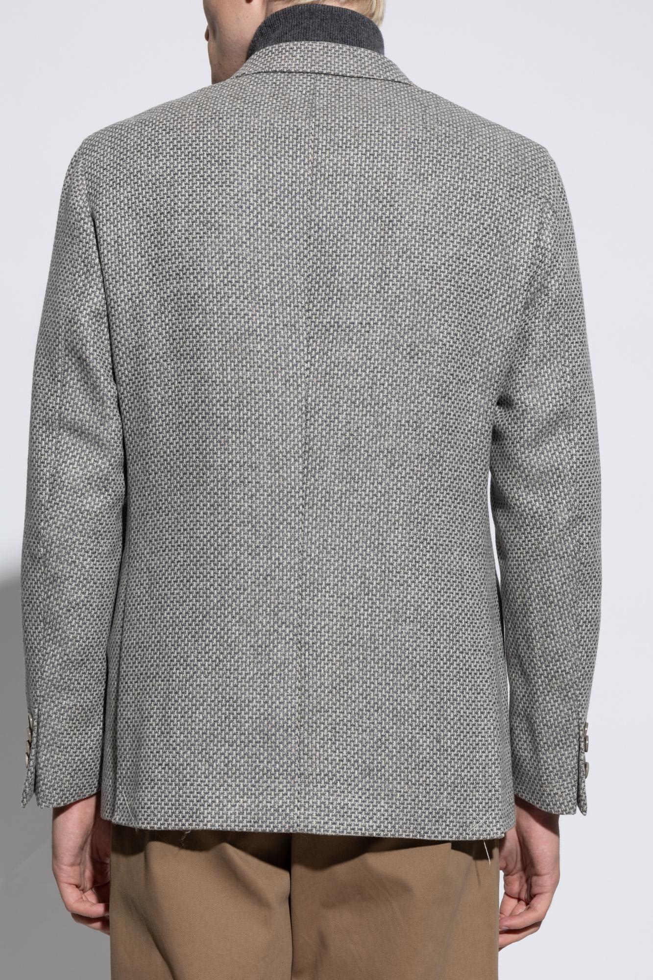 Shop Etro Wool Blazer In Grey