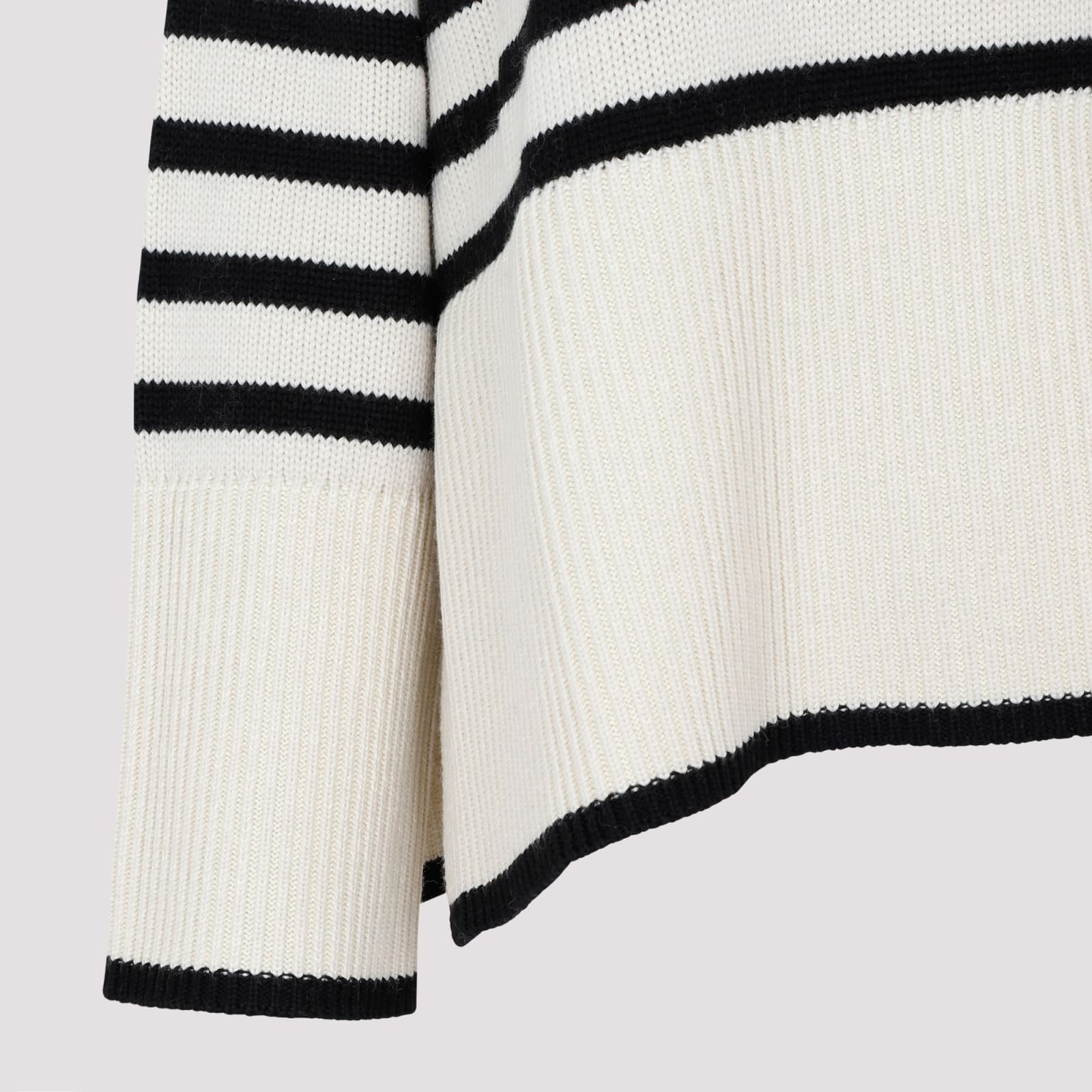 Shop Totême Striped Roll Neck Jumper In Light Sand Stripe