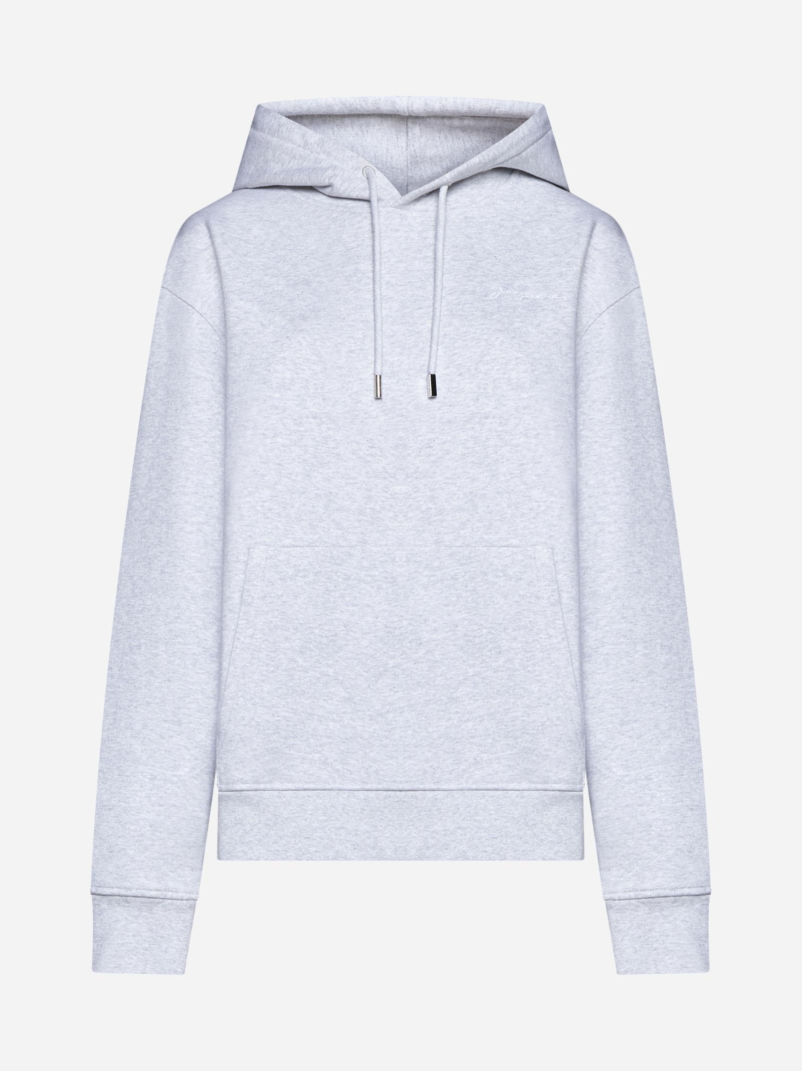 Jacquemus Brode Cotton Hoodie In Grey