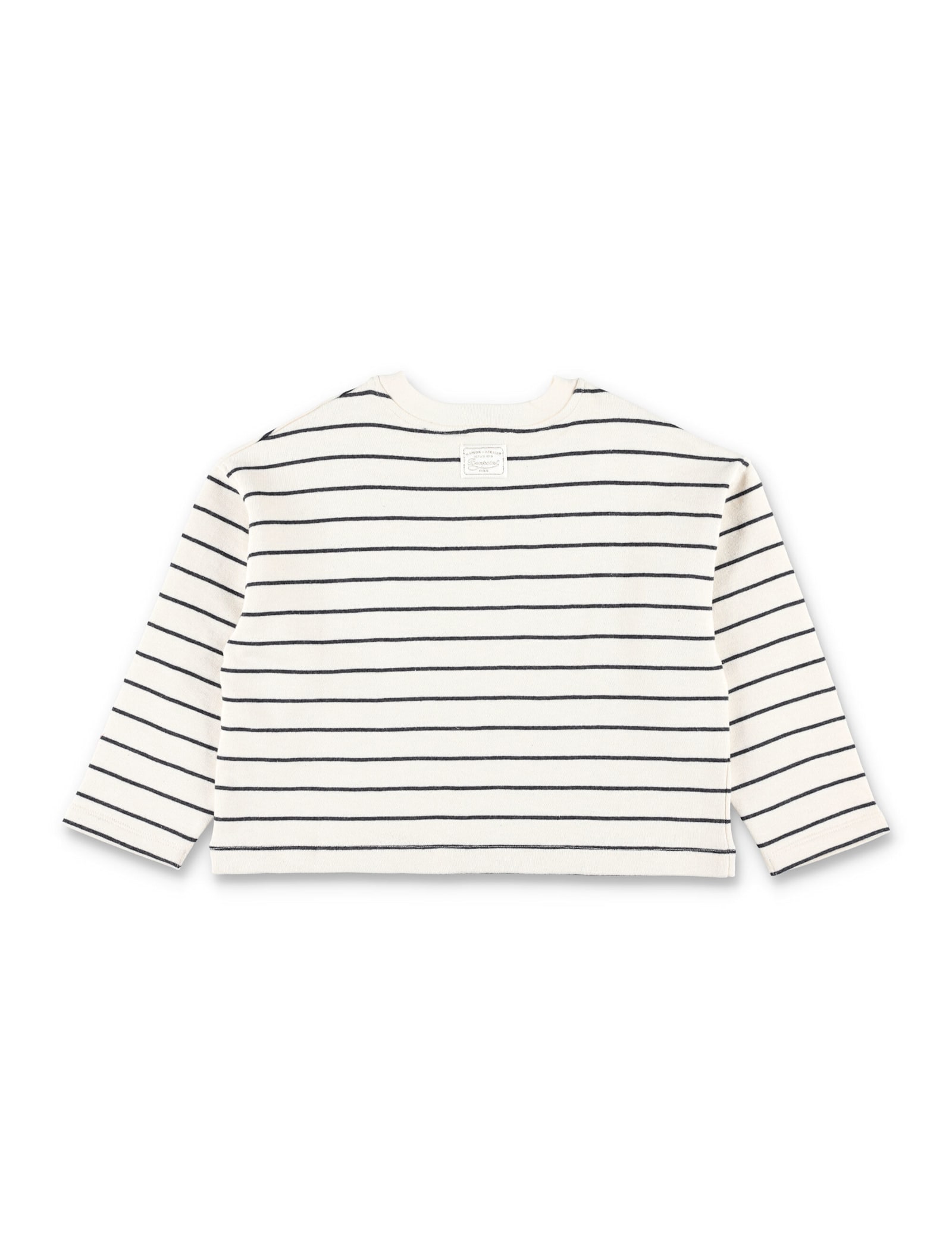 Bonpoint Gaya Girls Striped Sweatshirt With Camera Patch In Multi