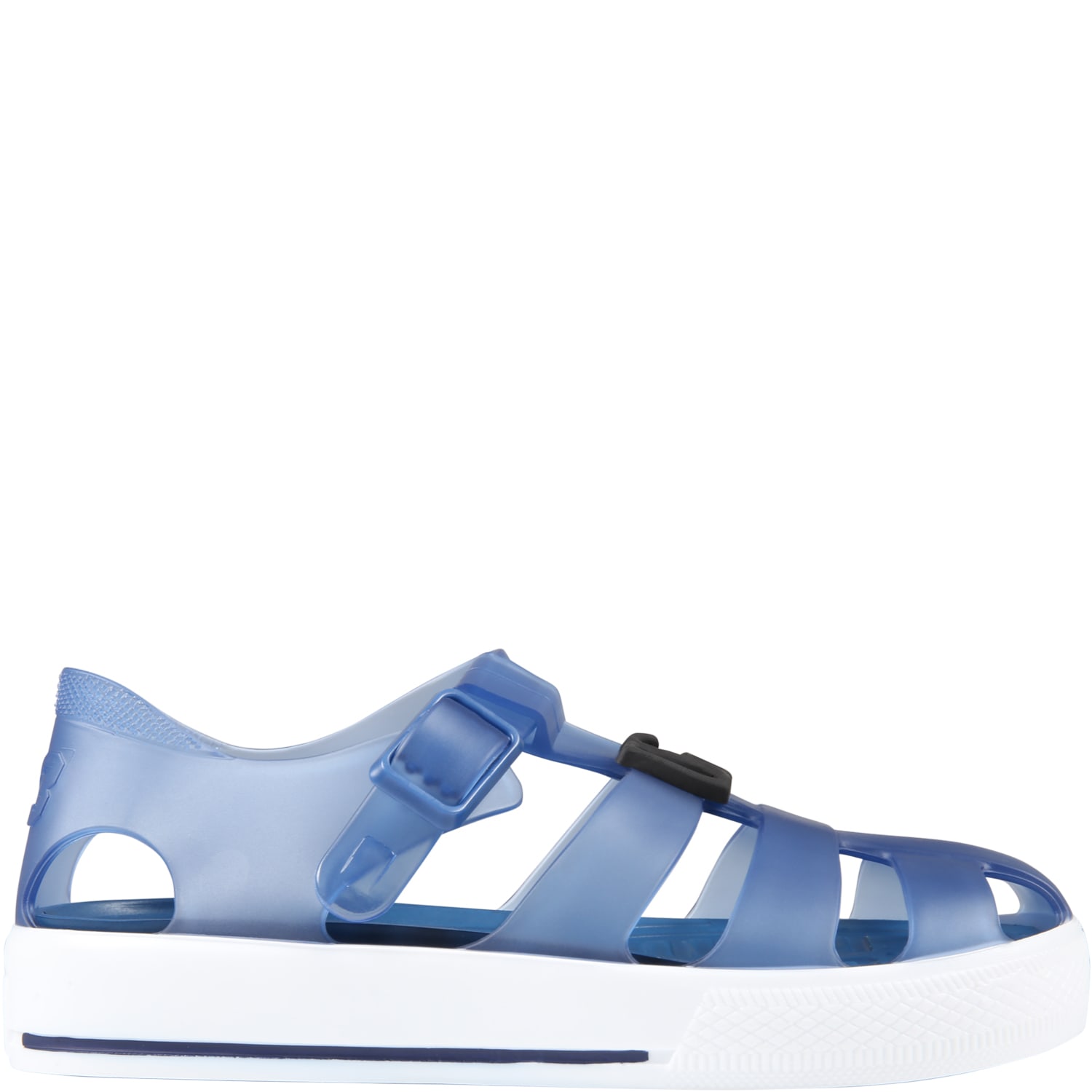 Dolce & Gabbana Blue Sandals For Baby Kids With Logo