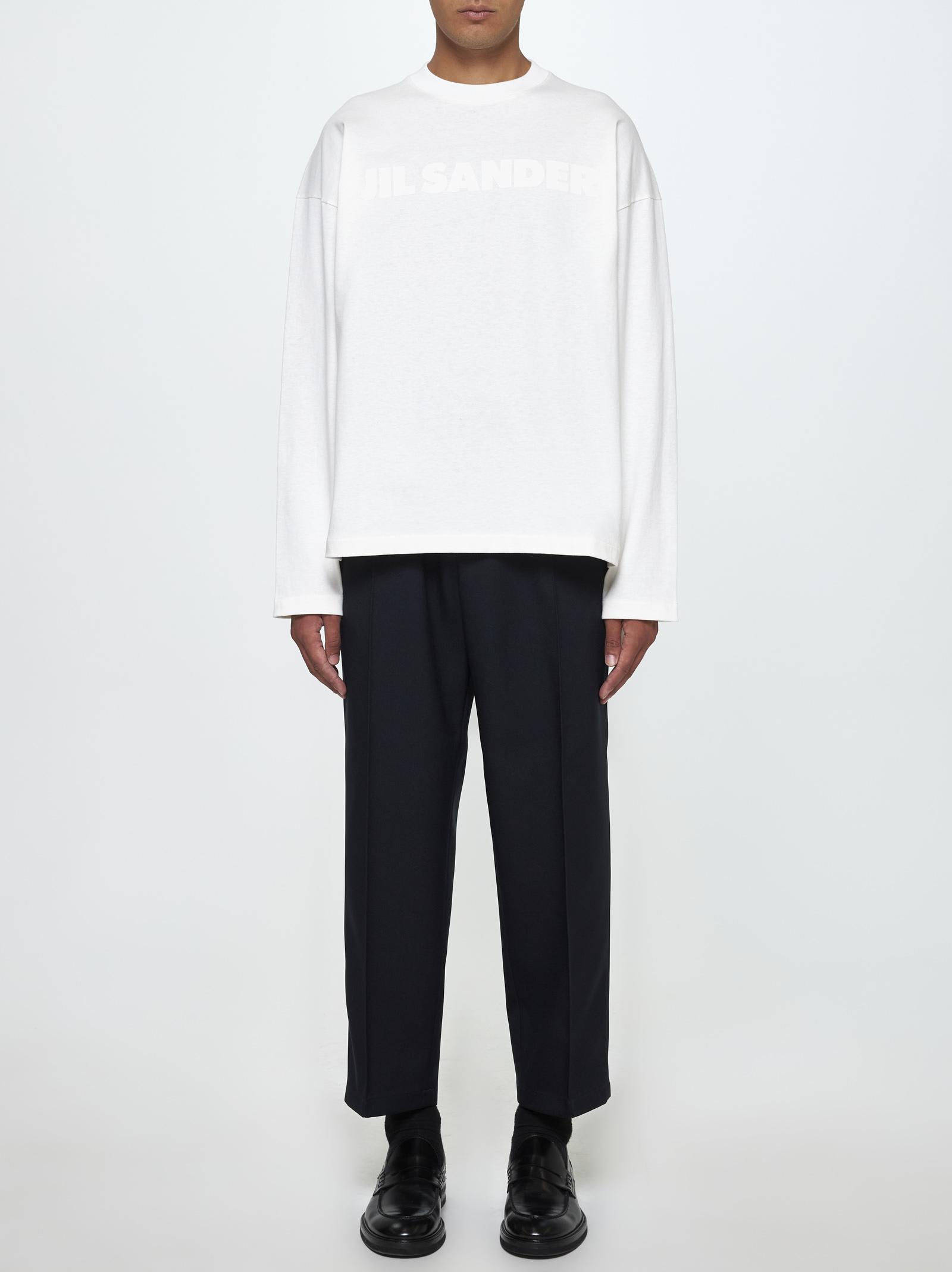 Shop Jil Sander Logo Cotton T-shirt