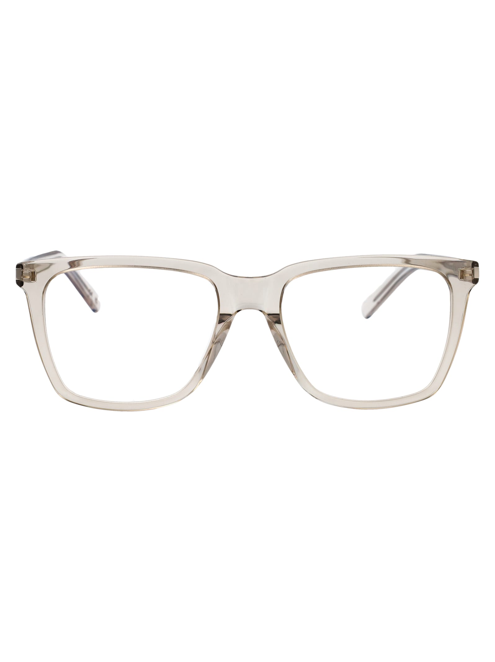 Saint Laurent Square-frame Glasses In Beige-beige-transparent