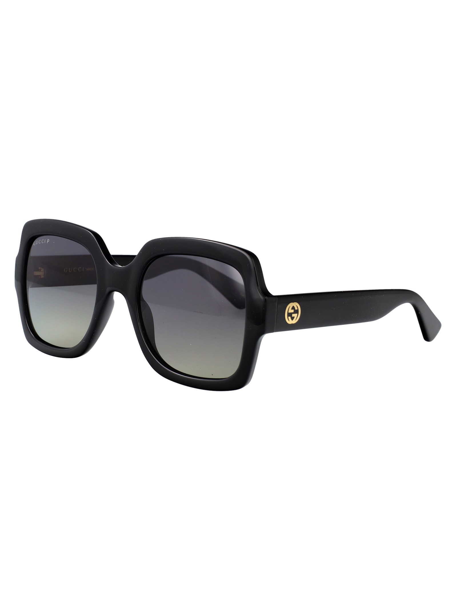 Gucci Women's Oversized Rectangle Sunglasses In 002 Black Black Grey