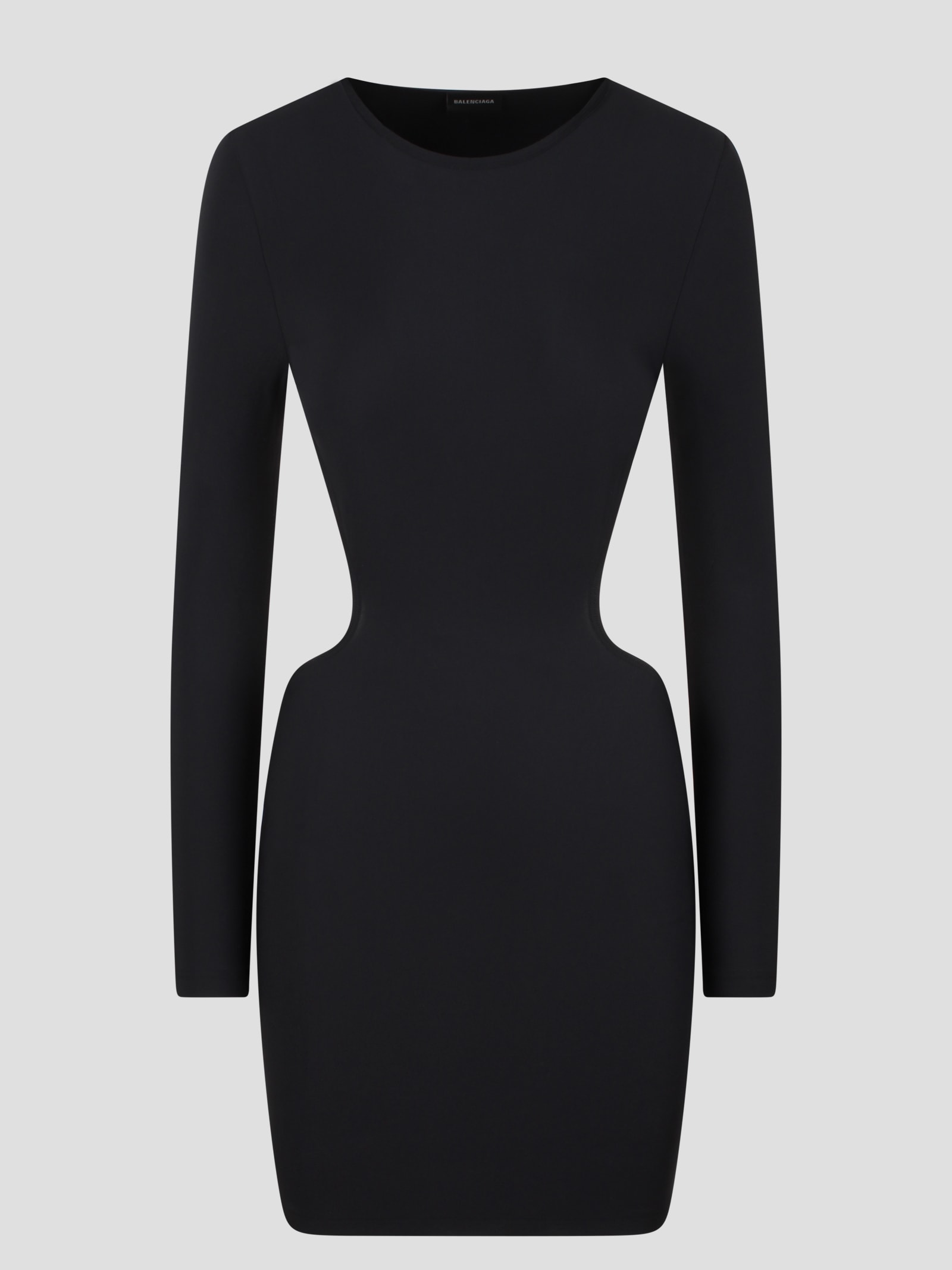 Shop Balenciaga Cut-out Hourglass Mini Dress In Black