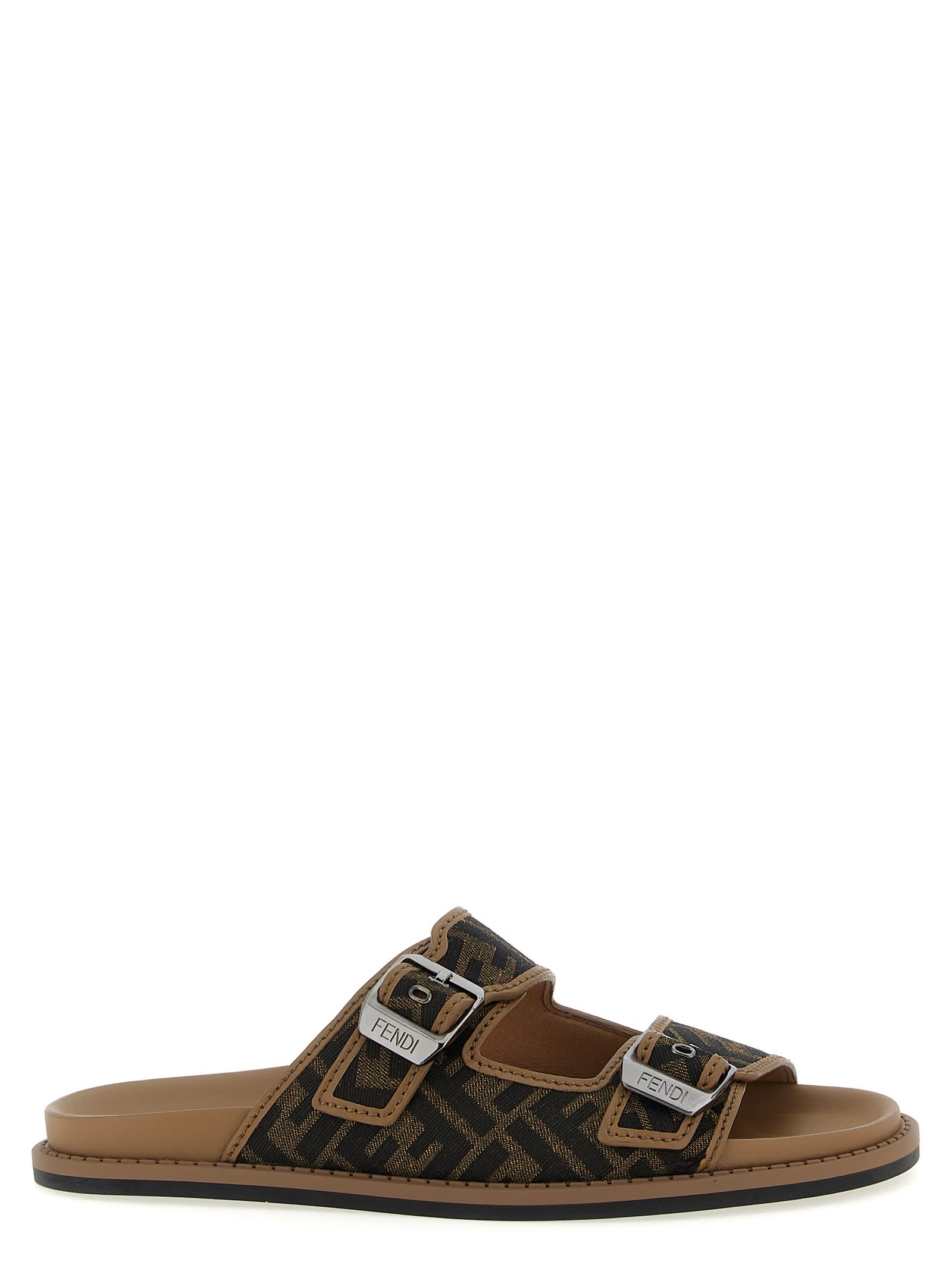 Fendi Feel Sandals In Brown