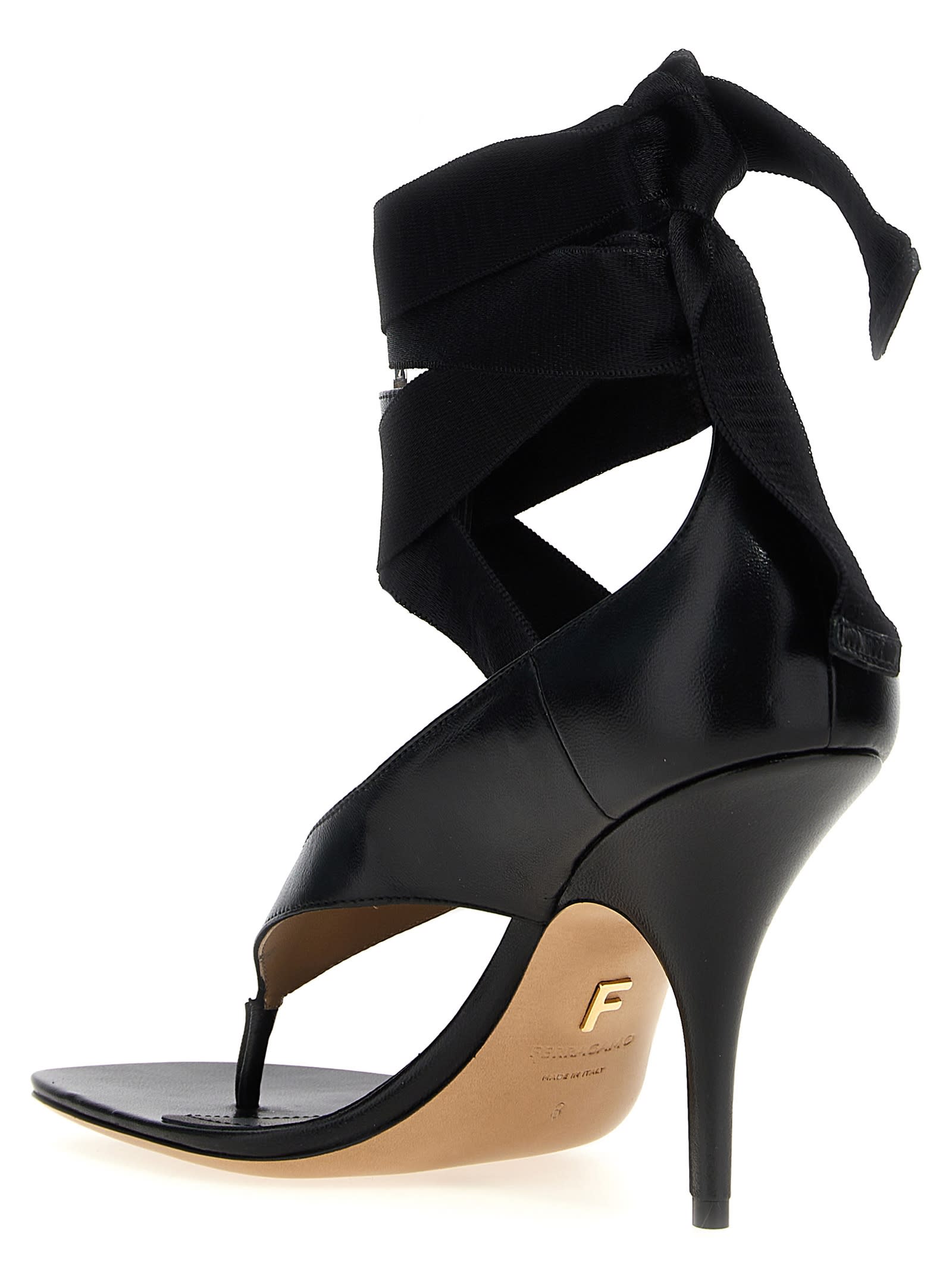 Shop Ferragamo Leliu Sandals In Black