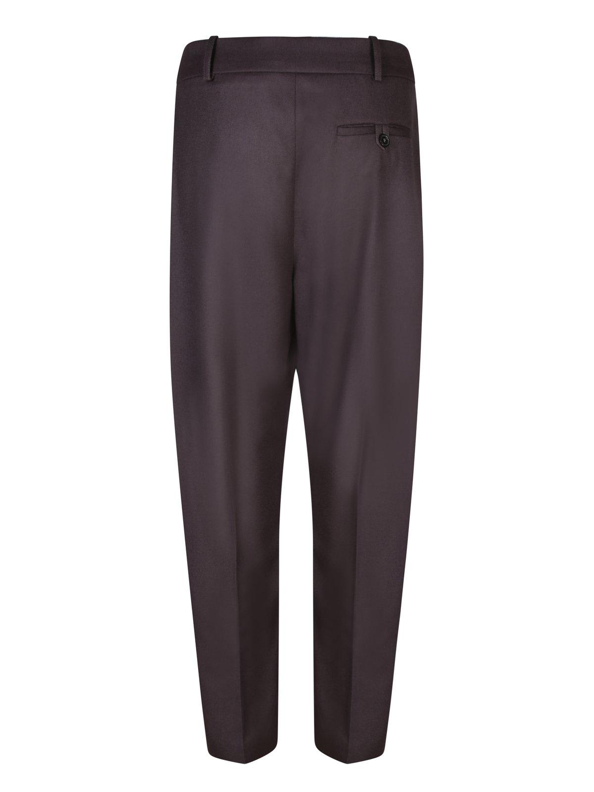 Shop Stella Mccartney Pleated High-rise Trousers In Cioccolato