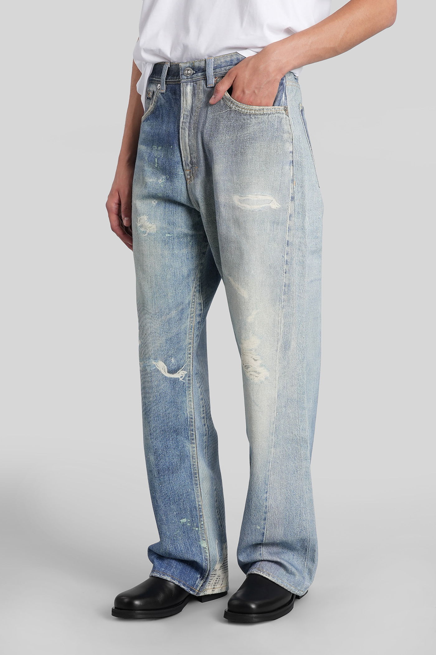 Our Legacy Light Blue Ripped Faded Jeans In Blue