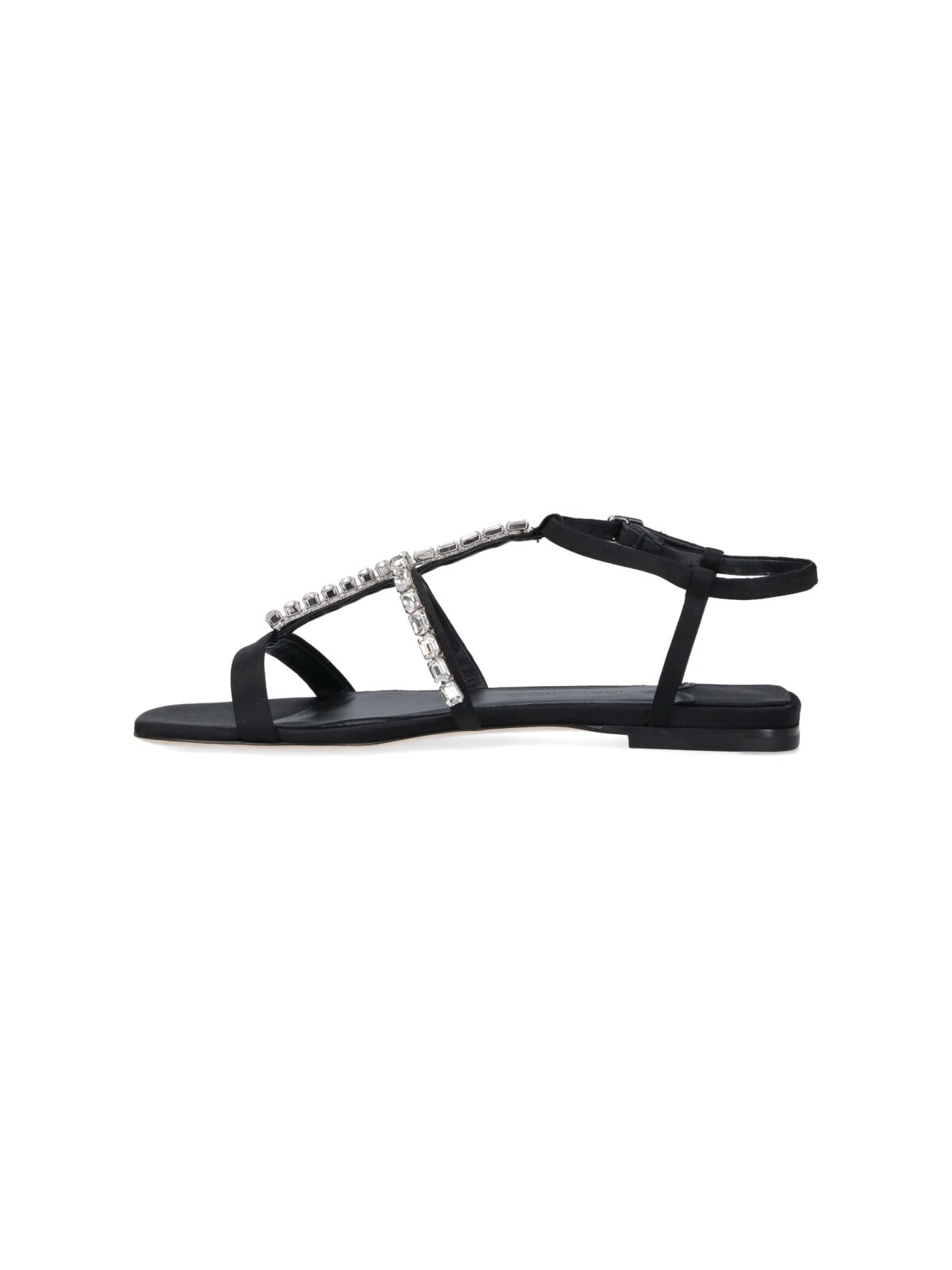 Jimmy Choo Embellished T-bar Heel Strap Sandals In Black