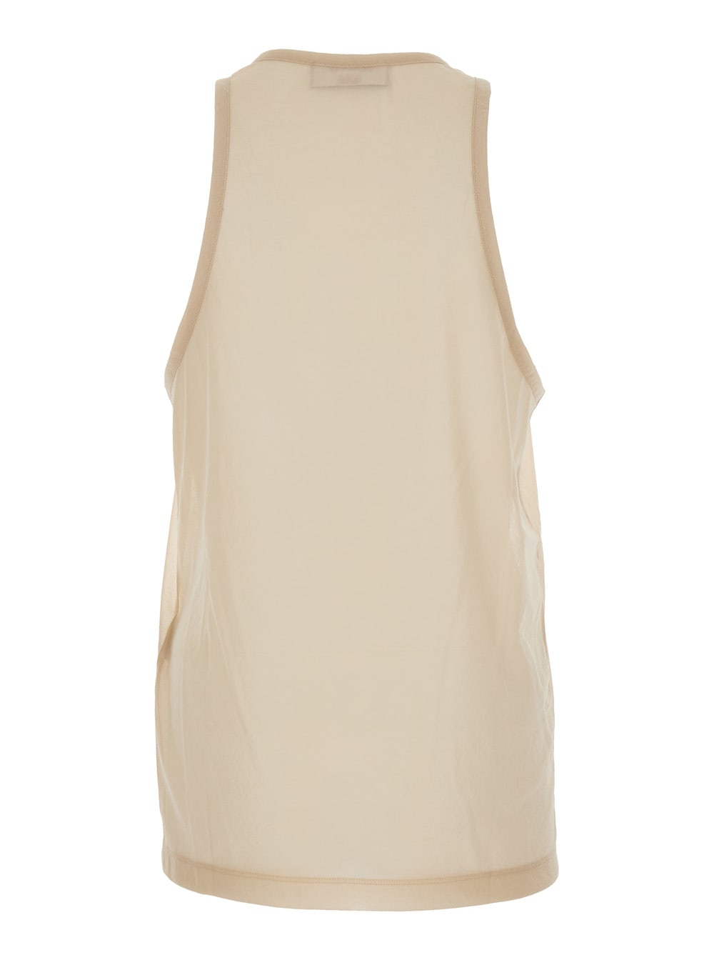 Dsquared2 D2 X Magliano Beige Sleeveless Top With Logo Lettering On The Front In Cotton Man In Neutral