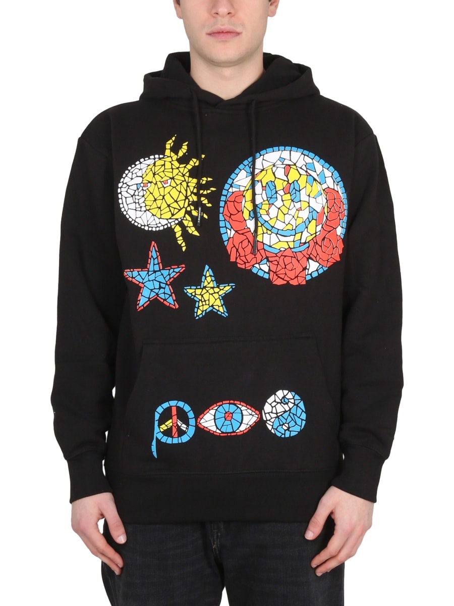 Market Hand Drawn Varsity Sweatshirt Unisex In Black