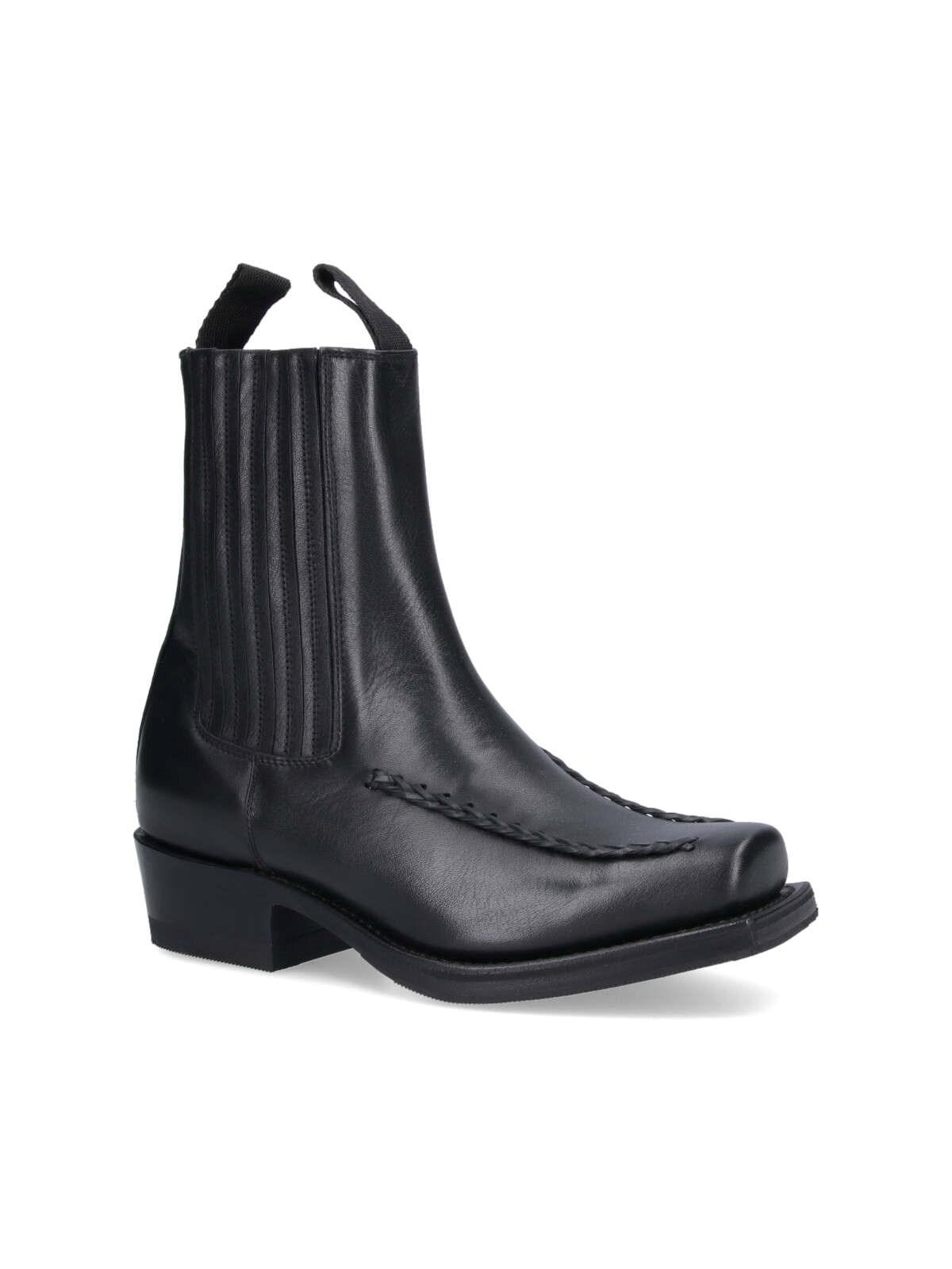 Hereu Agulla Square Toe Chelsea Boots In Black