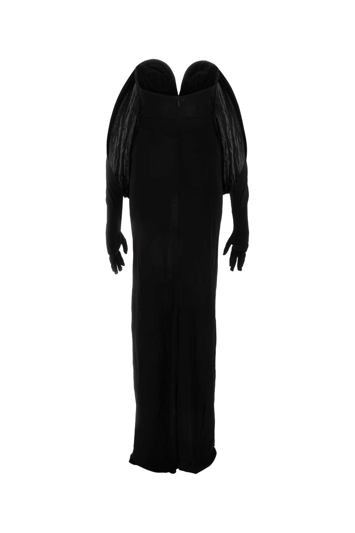 Shop Saint Laurent Black Viscose Long Dress In Noir