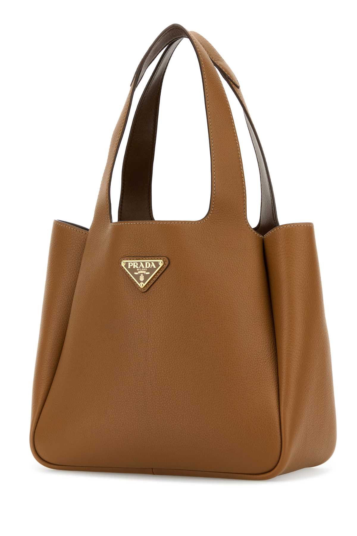 Shop Prada Caramel Leather Handbag In Caramello