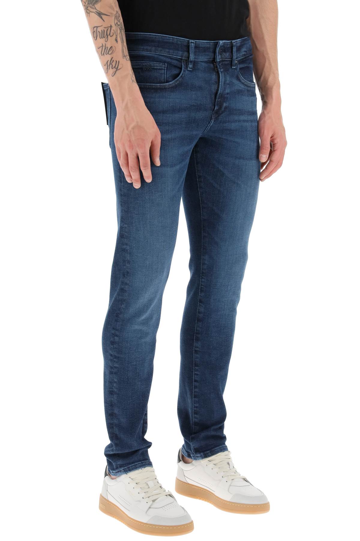 Shop Hugo Boss Delaware Slim Fit Jeans In Medium Blue (blue)