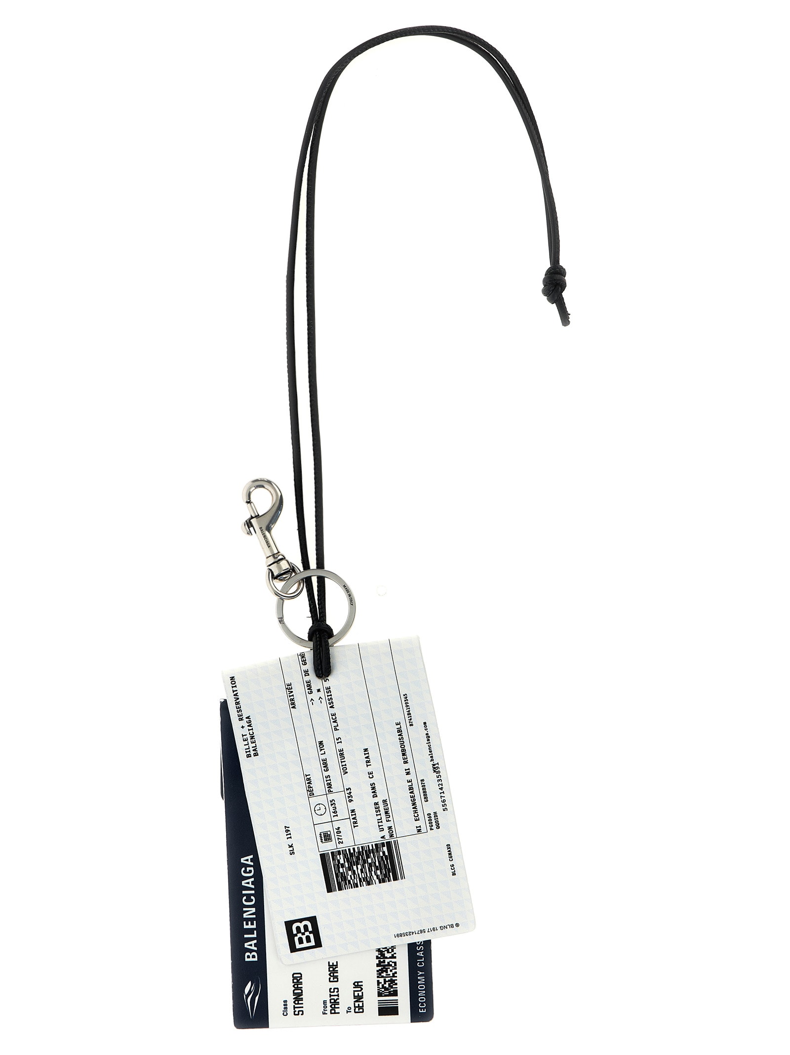 Balenciaga Train Ticket Keyring Men
