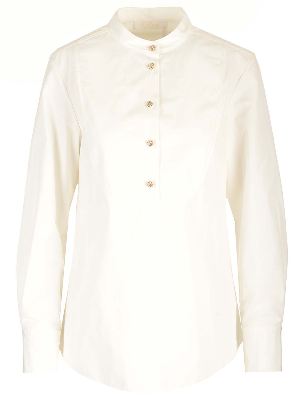 Shop Chloé Organic Cotton Poplin Shirt In Buttercream