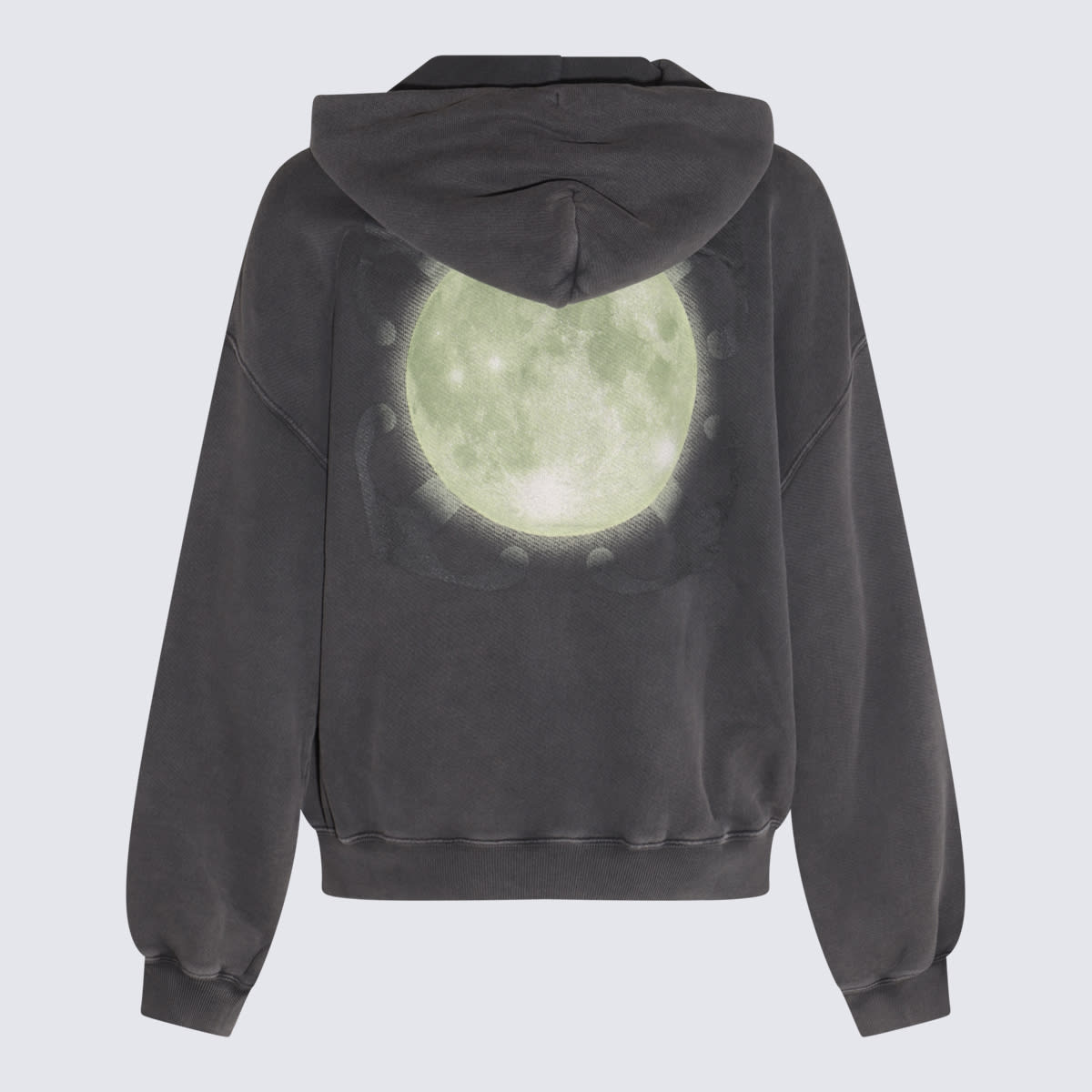 Shop Off-white Black And Neon Green Cotton Super Moon Sweatshirt